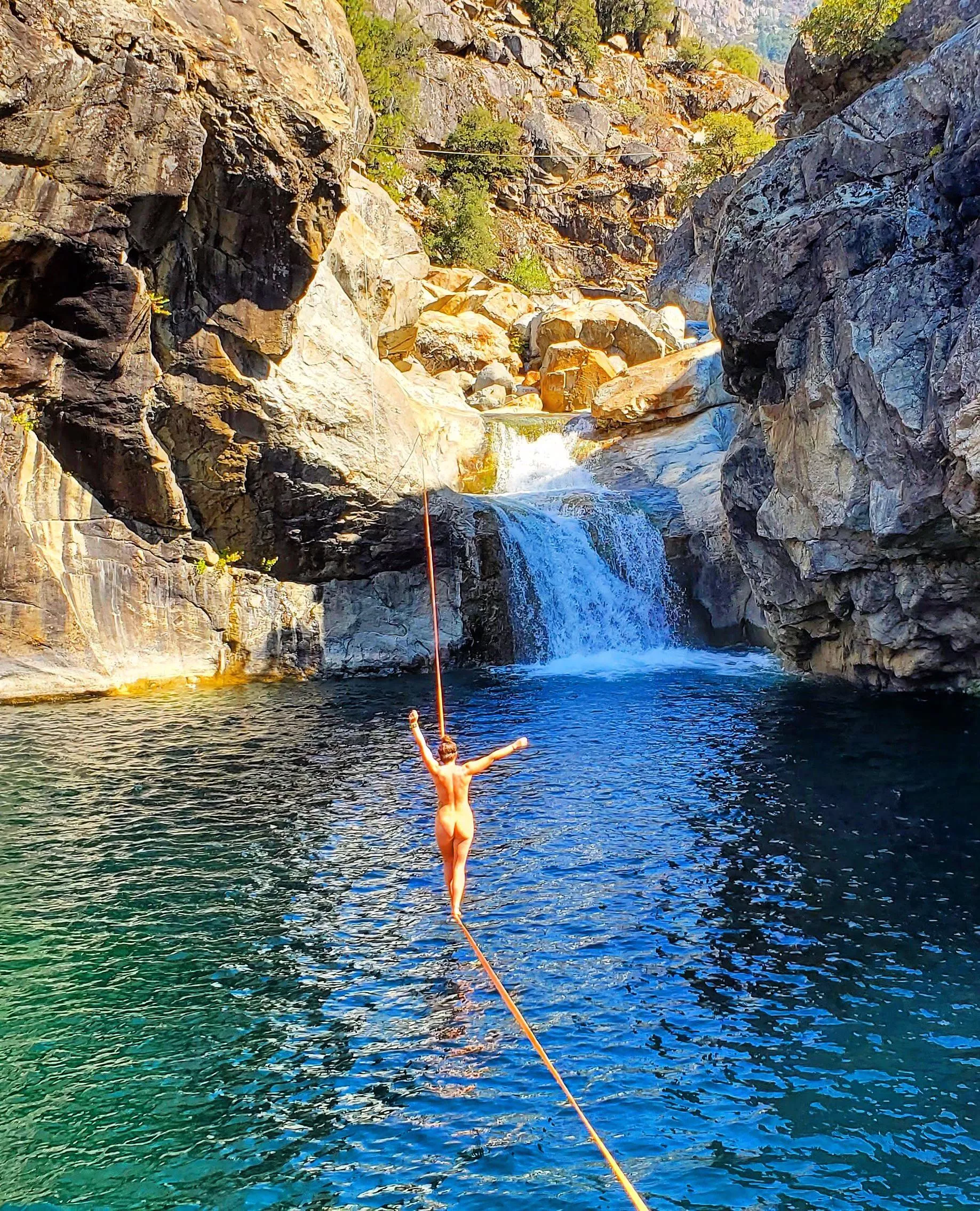 Slacklining is one of my favorite activities to do naked💕 posted by SlacklineRenoLNT