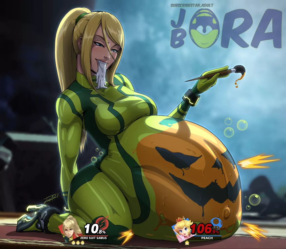 Smashing Pumpkins (Art by JoraBora) [Oral][Same Size][F/F][Digestion] posted by Foxy_Carter