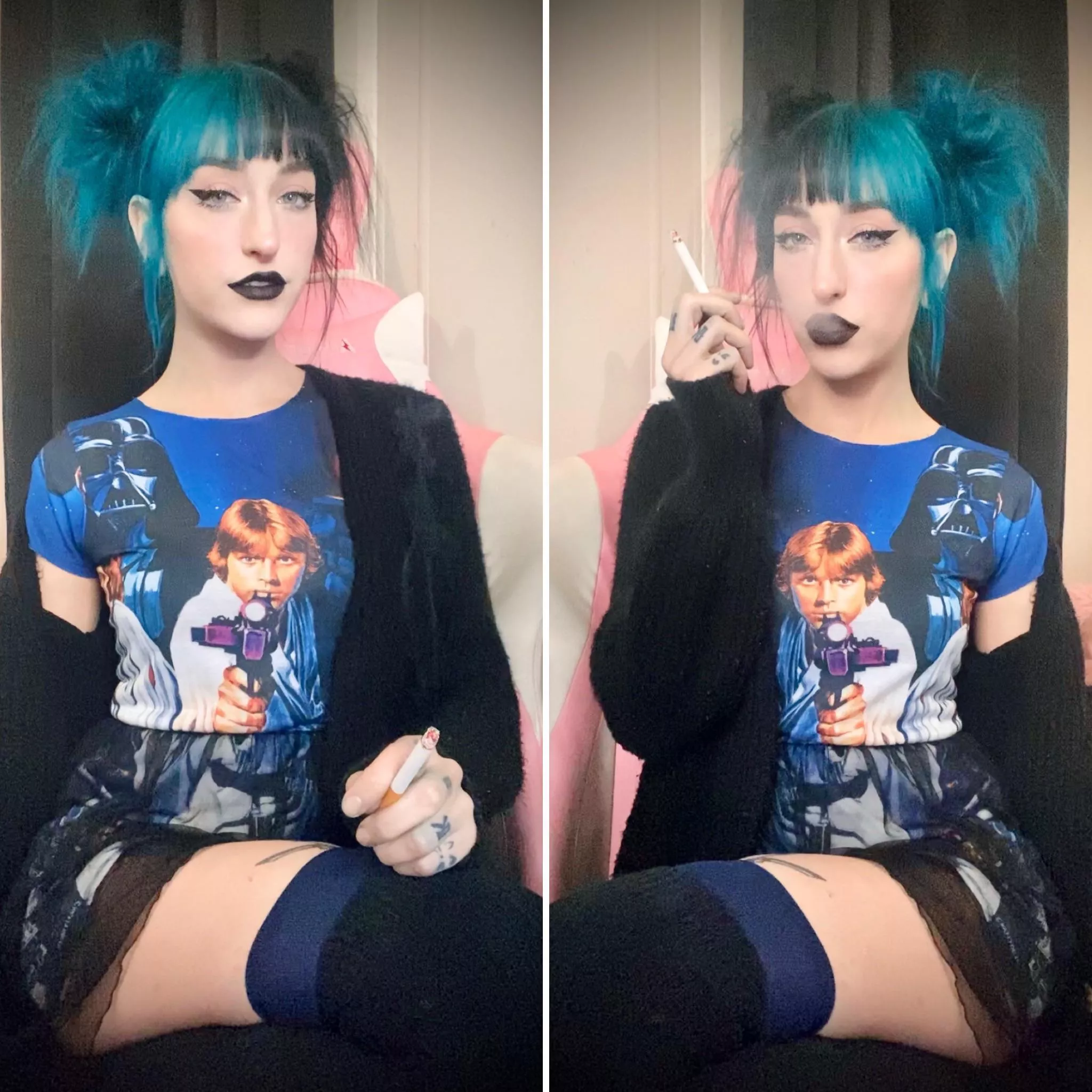 Smoking in my new dress 🖤 posted by TheEnchantrixxx