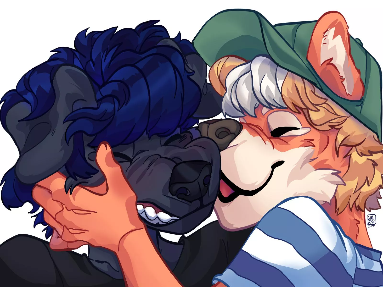 smoochies on the cheek (art by me) posted by -CIRI