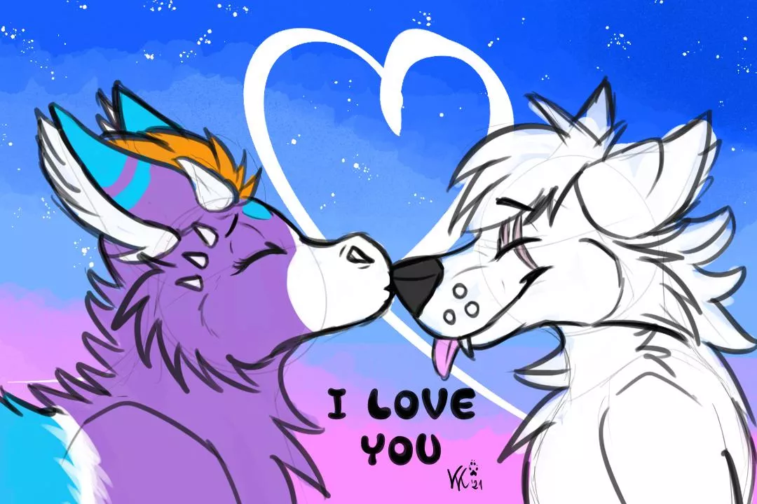 Snoot Smooch - Lavender & Frost [art by me] posted by kacpertakasaki