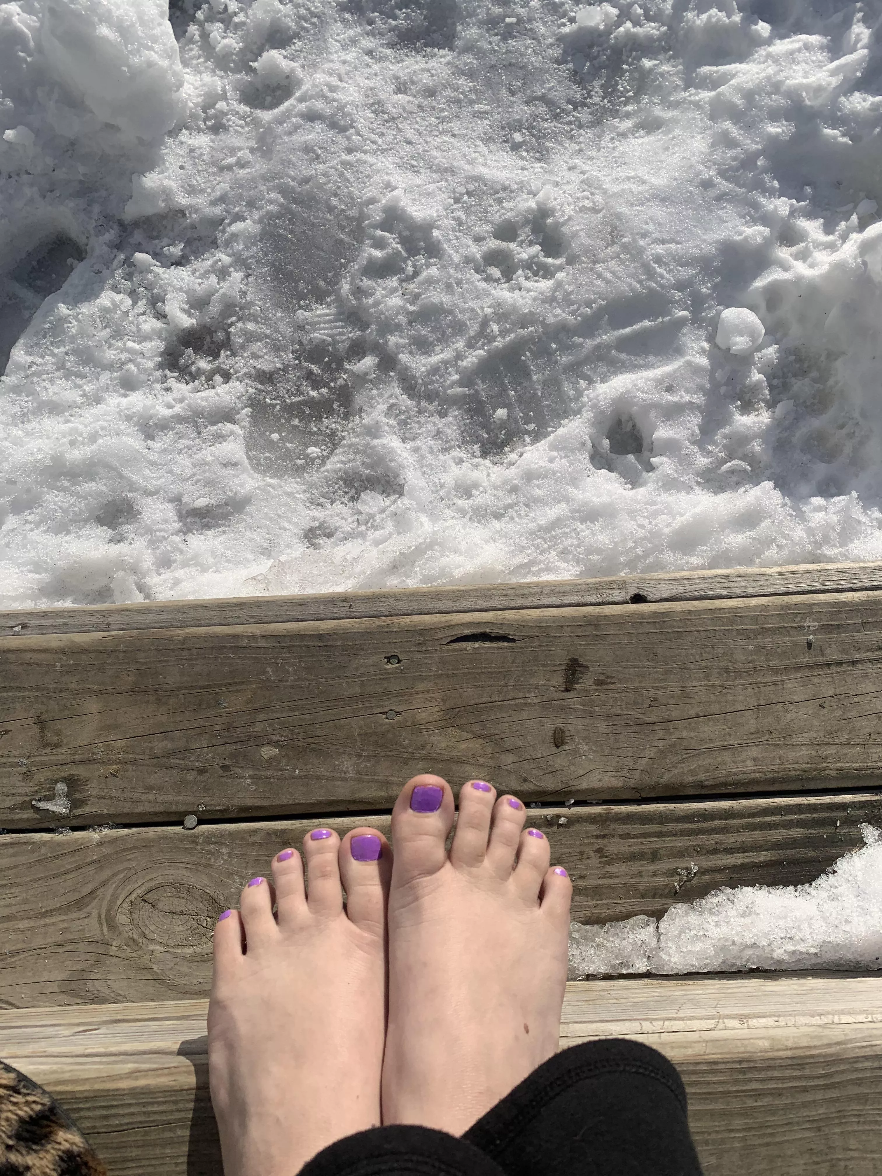 snow feet posted by barebunniefeet