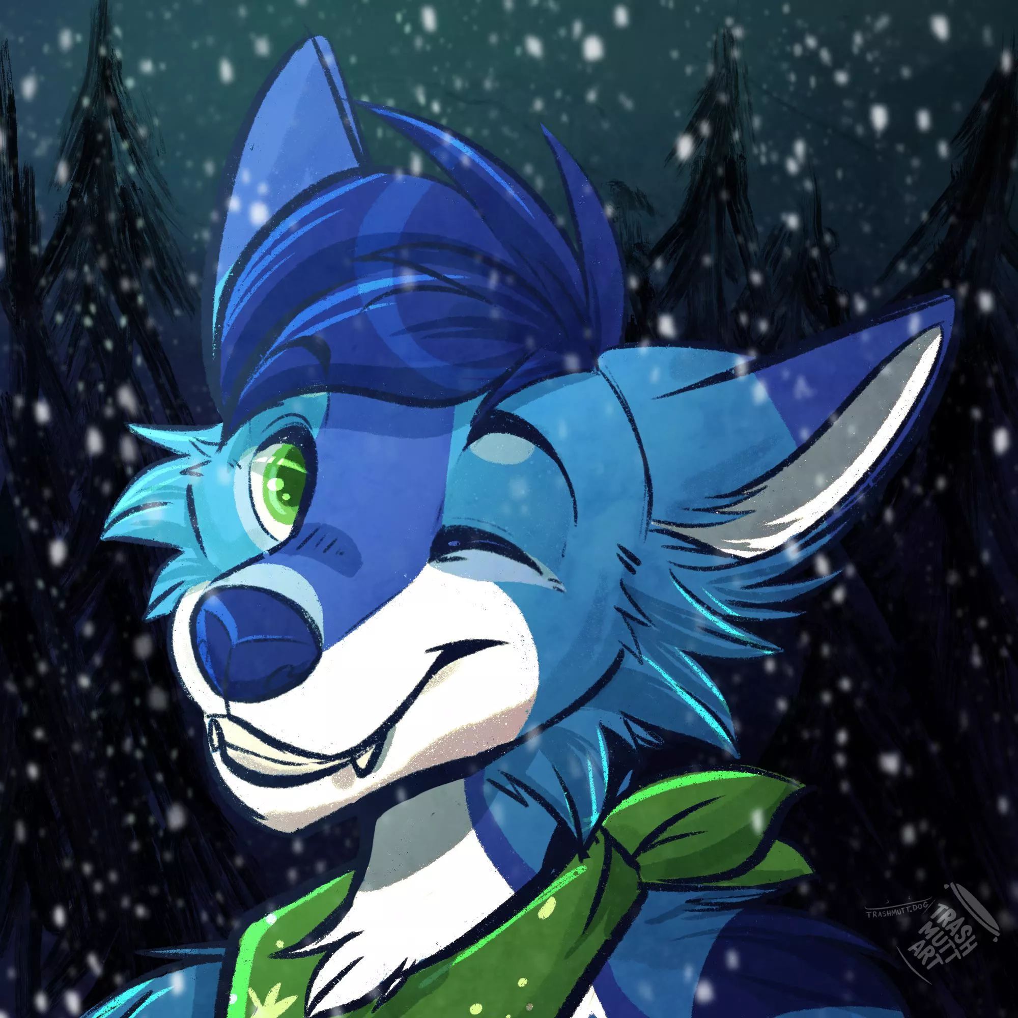 Snowy in the Snow ❄️ (art by me - TrashmuttArt on Twitter) posted by trash-mutt