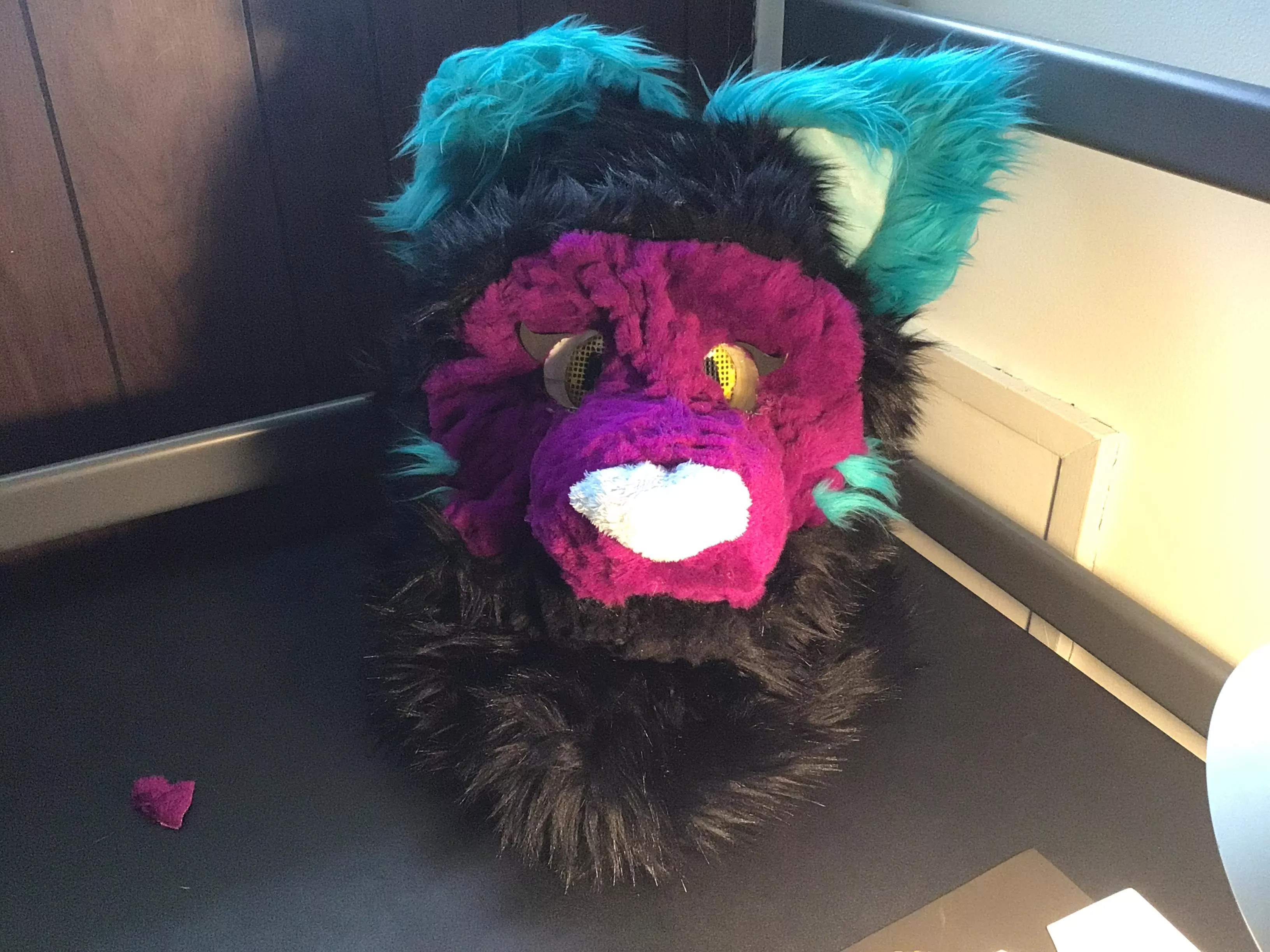 So I put eyelashes on my male fursuit posted by Proto_Fox