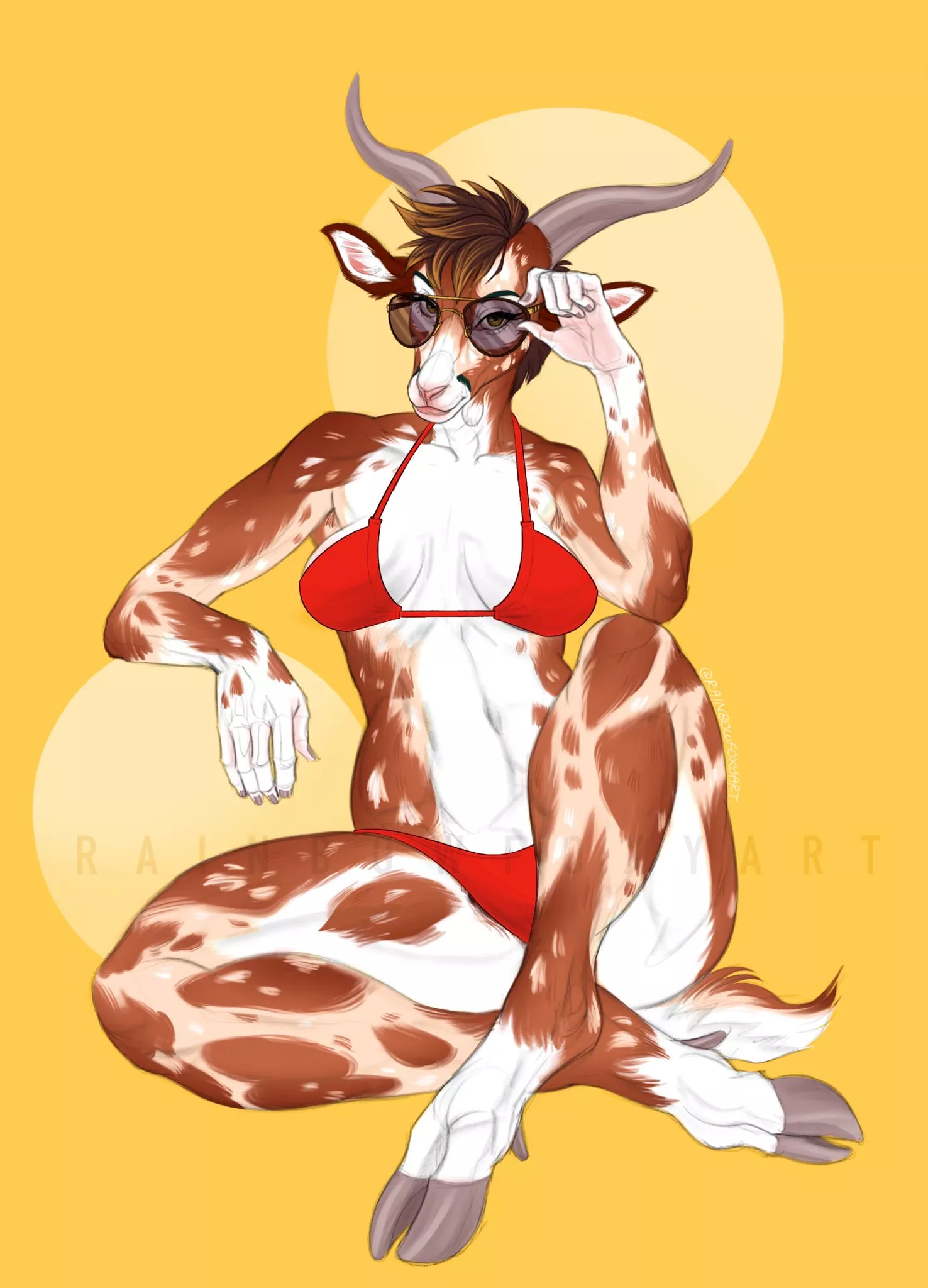 Soak Up the Sun (Comms Open) - Art by Me (RainbowFoxyArt) posted by RainbowFoxyArt