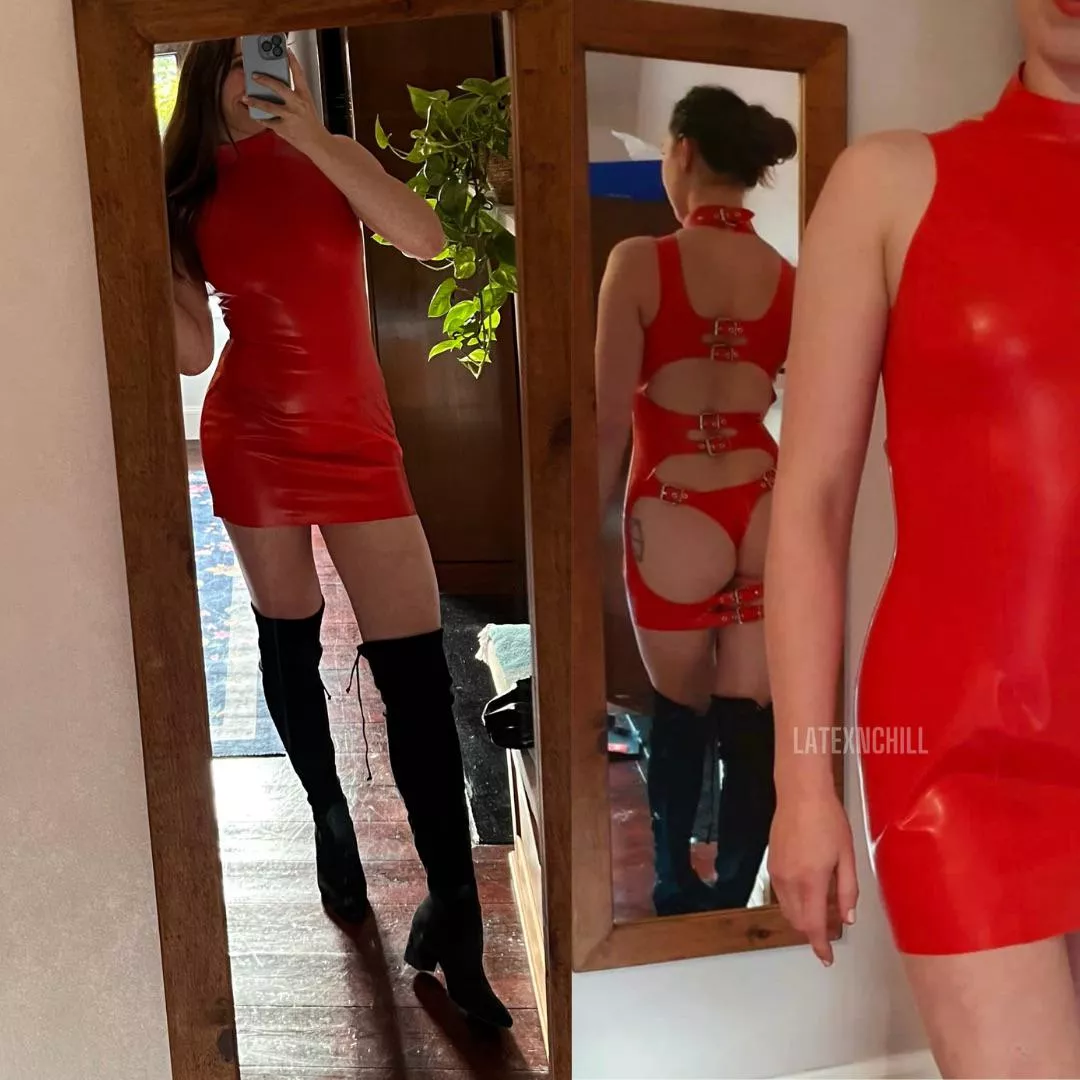 Some views of my favourite tight dress.. it’s all business up front and party in the back. posted by LATEXnCHILL