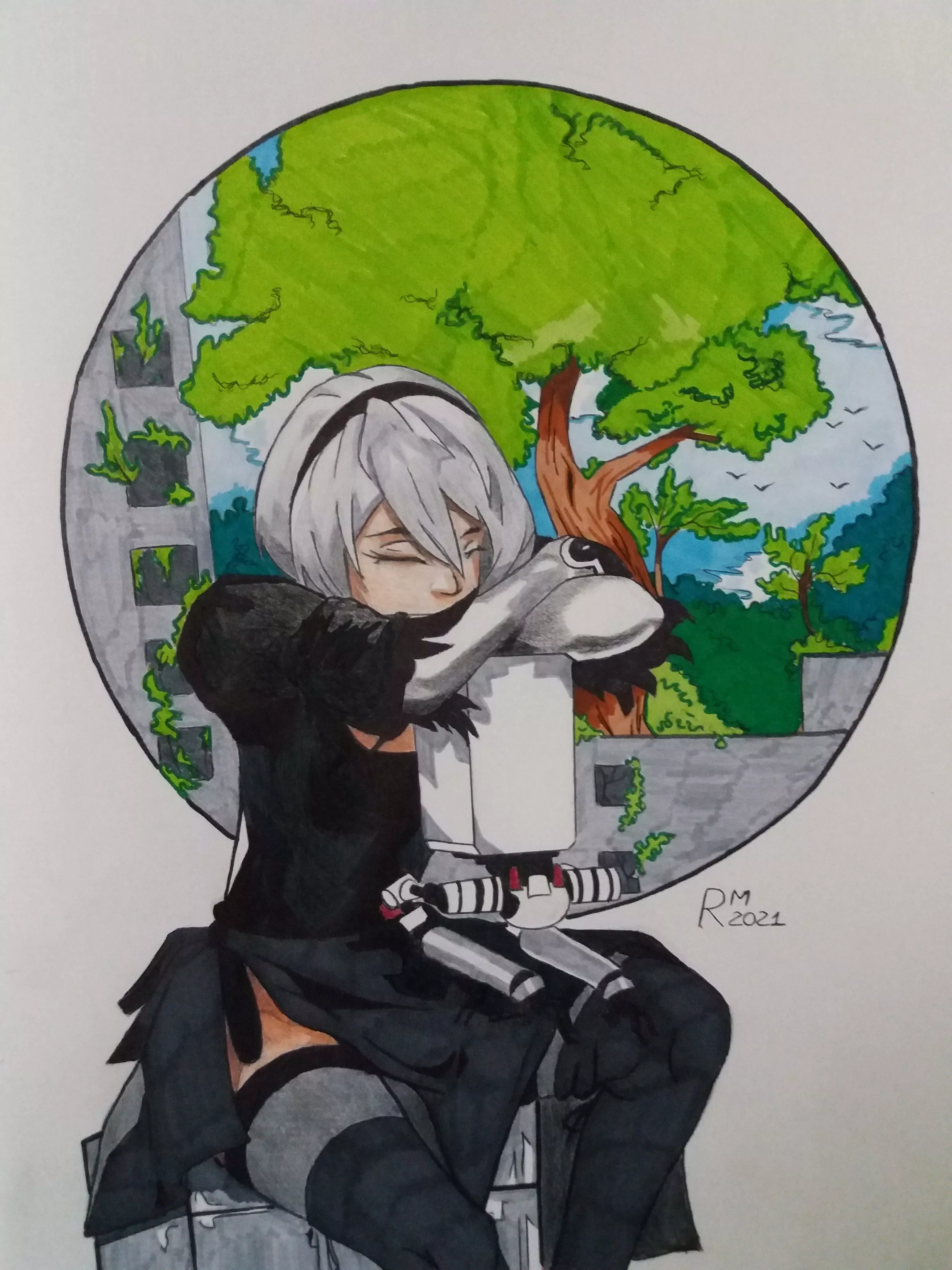 Some weeks ago i did this 2b's fanart, pretty long but satisfieing. What do you think? posted by mino-rick