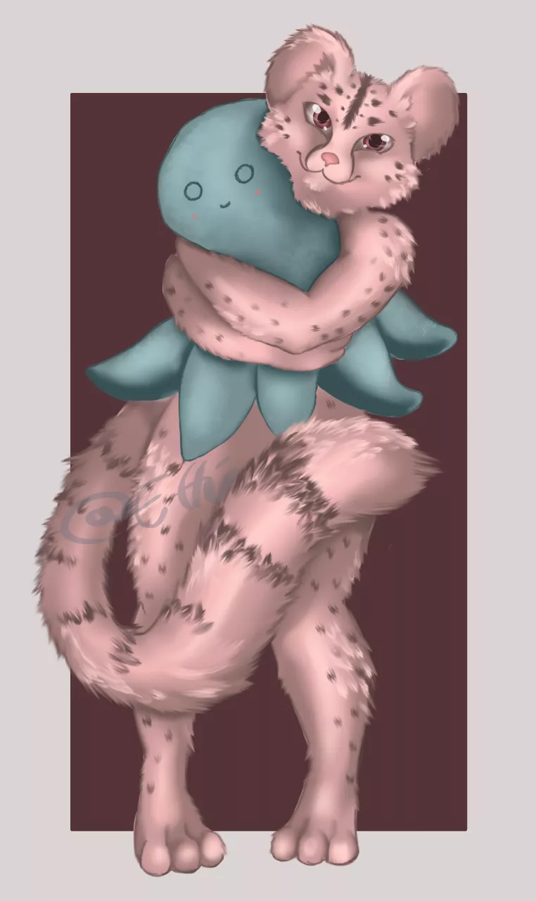 Someone at FA forums requested their comfort fursona to be drawn and I delivered. Sooo fluffy! :3 posted by EffiEvilmeow