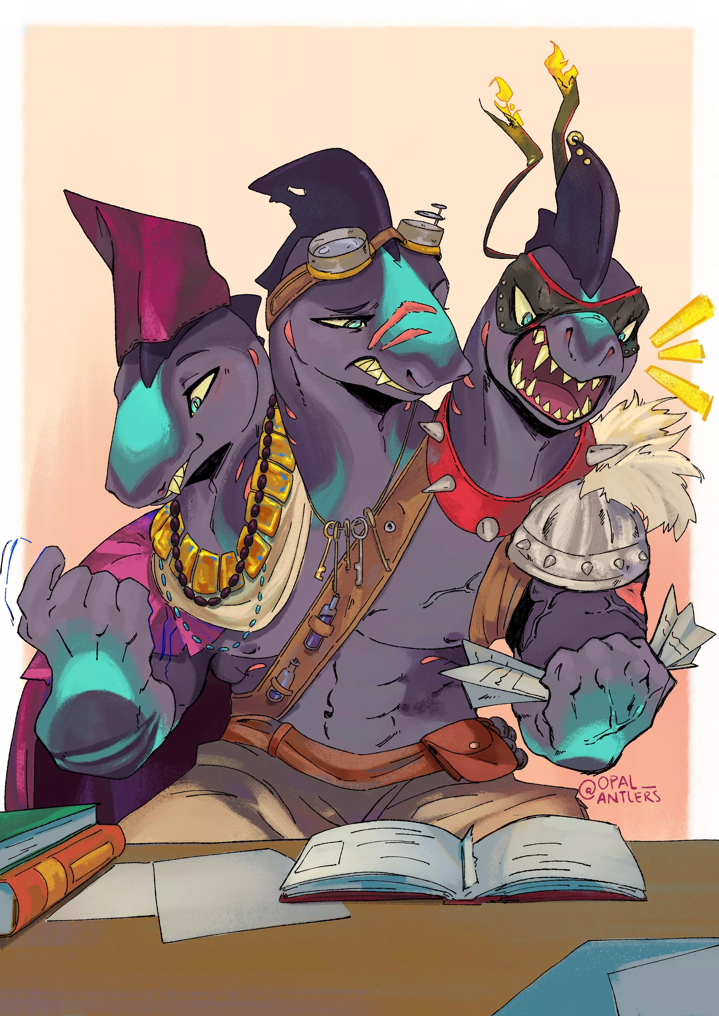 Something went wron on last D&D's session... (Commission over Twitter, art by me :D @opal_antlers ) posted by OpalAntlers