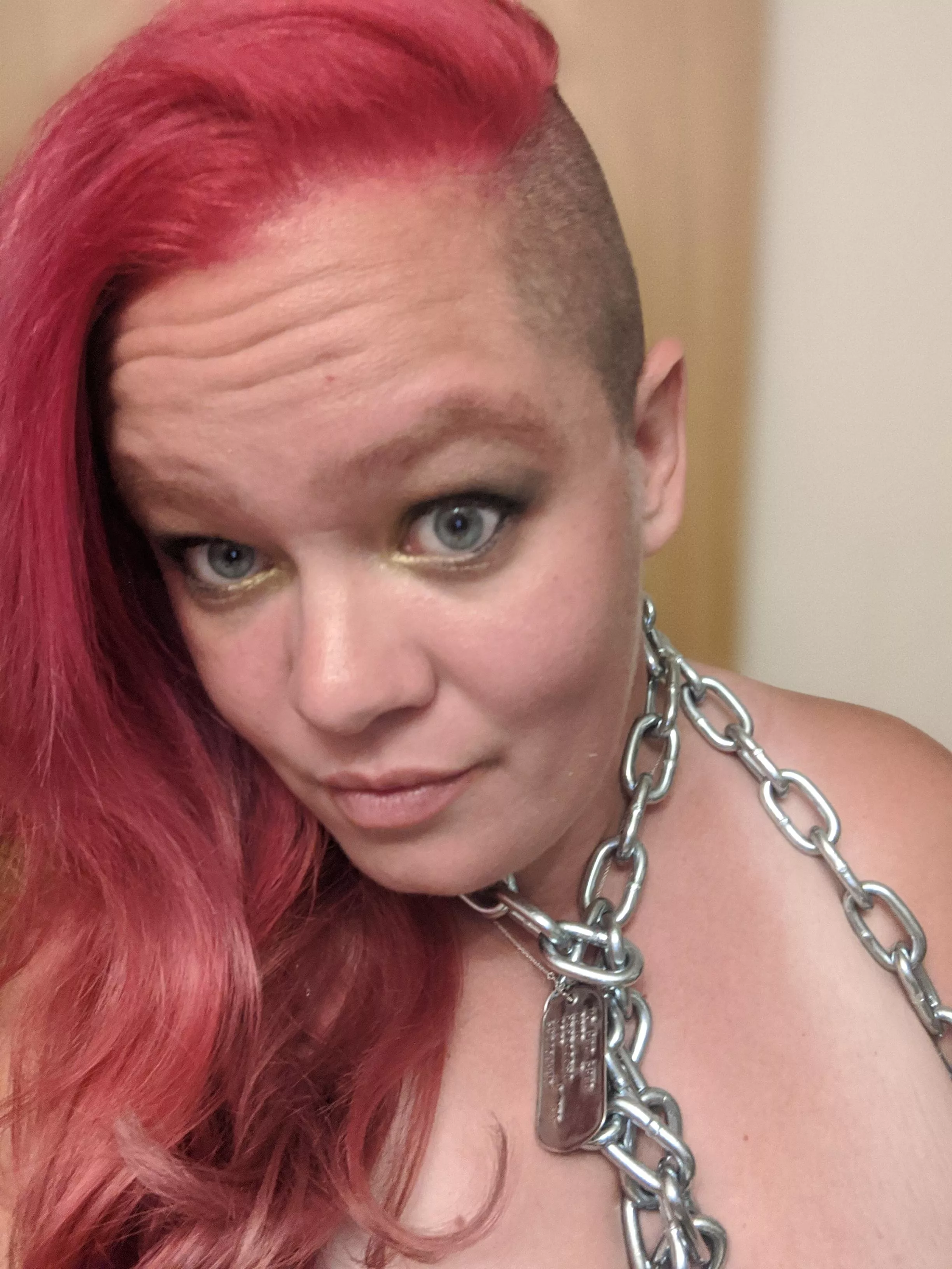 Sometimes bdsm means doing what you're told with your hair. And chains. Always chains posted by SirsPainSlut