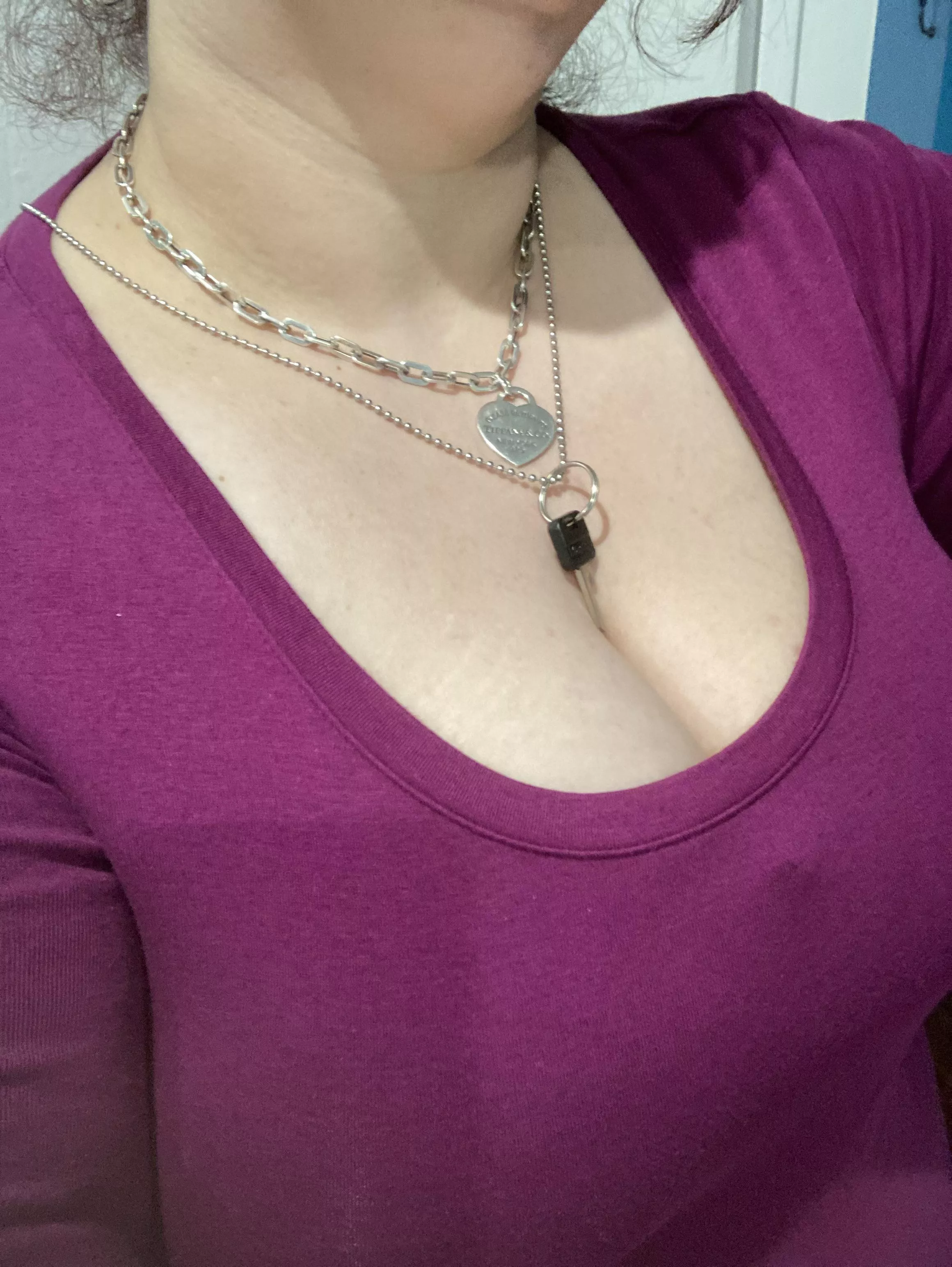 Sometimes I wear my key on dates and send pix to my sissy to remind him what he can’t do. posted by LadyAntea