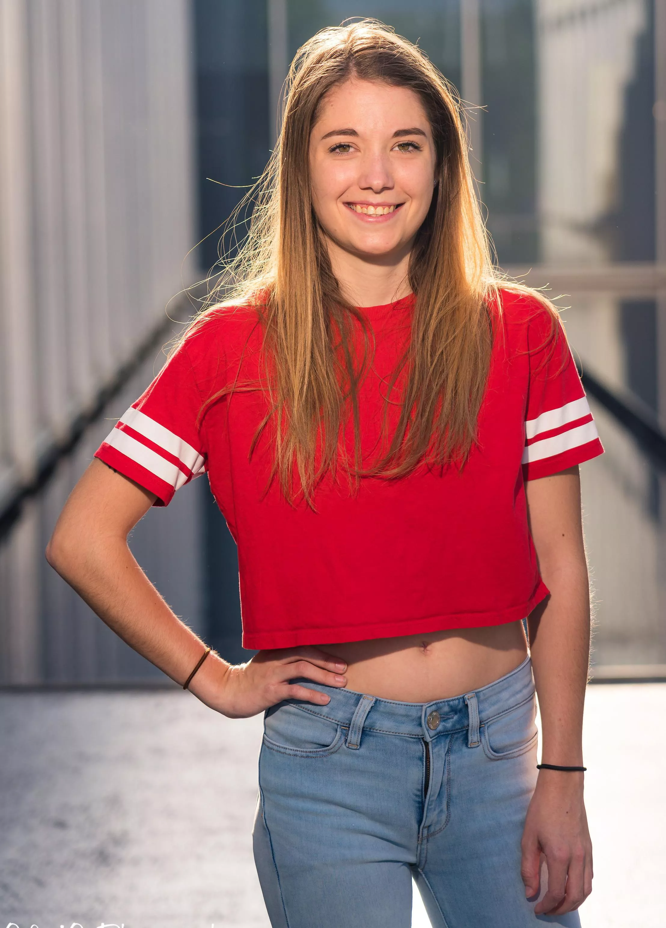 Sometimes simple is best, college girl on campus with a basic crop top UHQ posted by BenDare2020