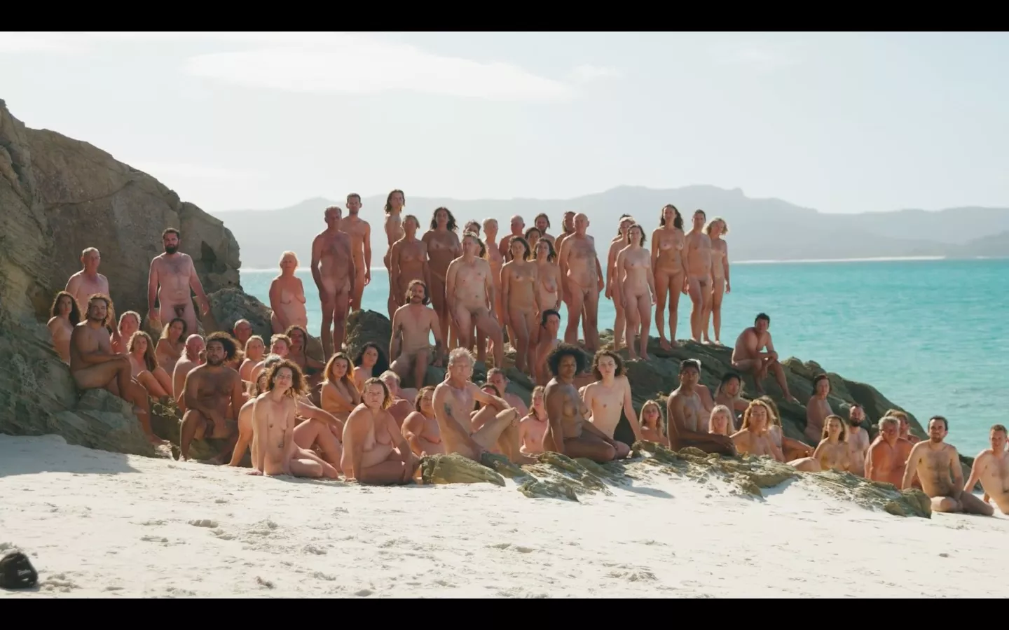 Spencer Tunick photoshoot at the Whitsundays, Australia posted by NaturistPictures