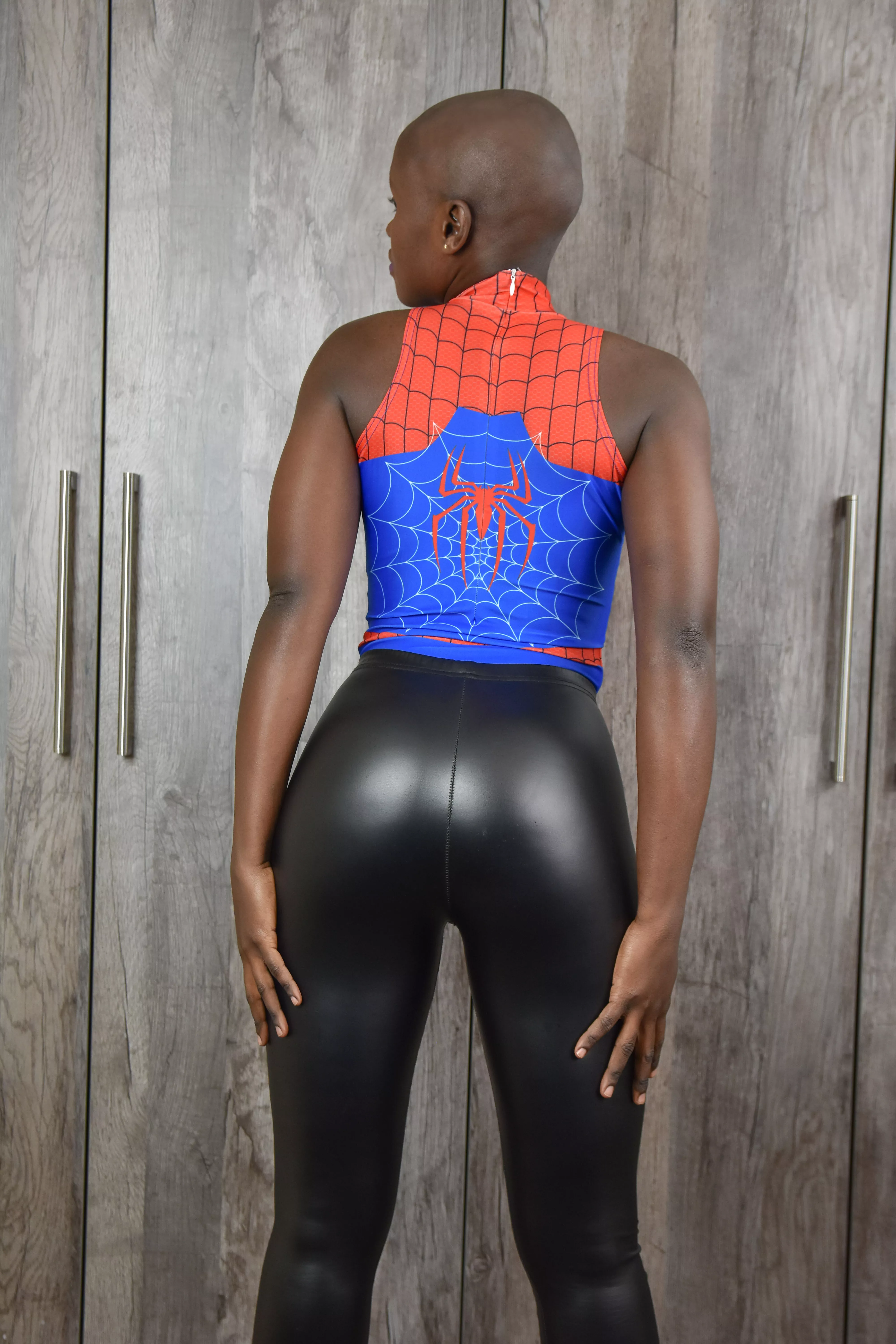 spider girl leather leggings posted by baldgirl_shaza