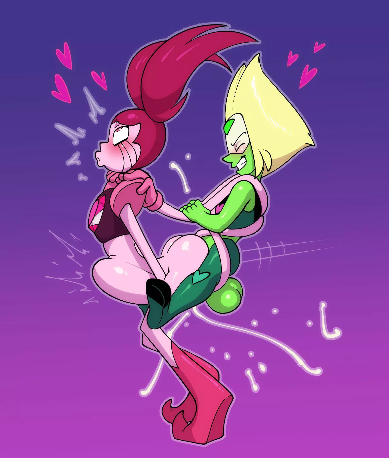 Spinel gets her insides rearranged by Peridot (art by DDemon7000) posted by renegade_zibit