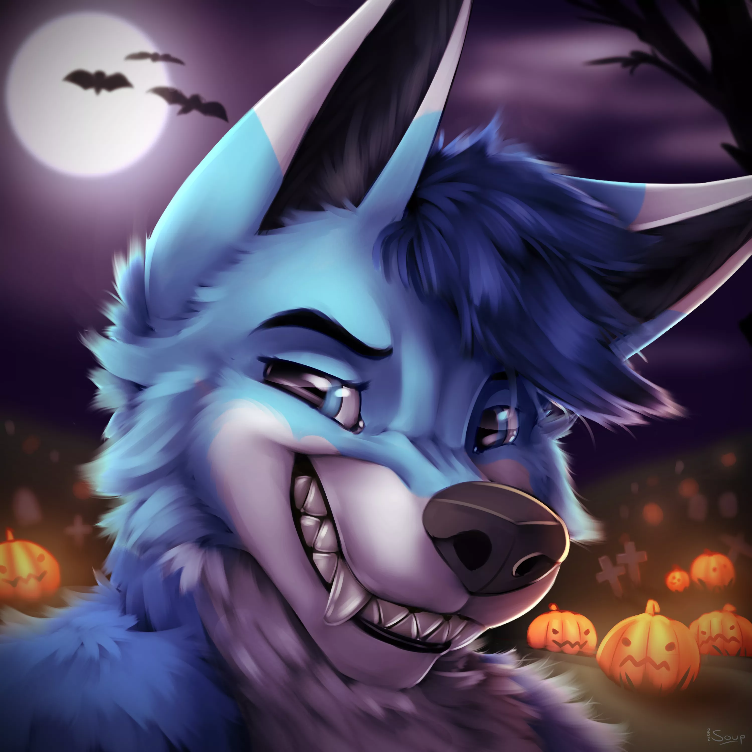 Spooky (early) October Headshot Commission! 🎃 (Art by me) posted by SupersonicSoup