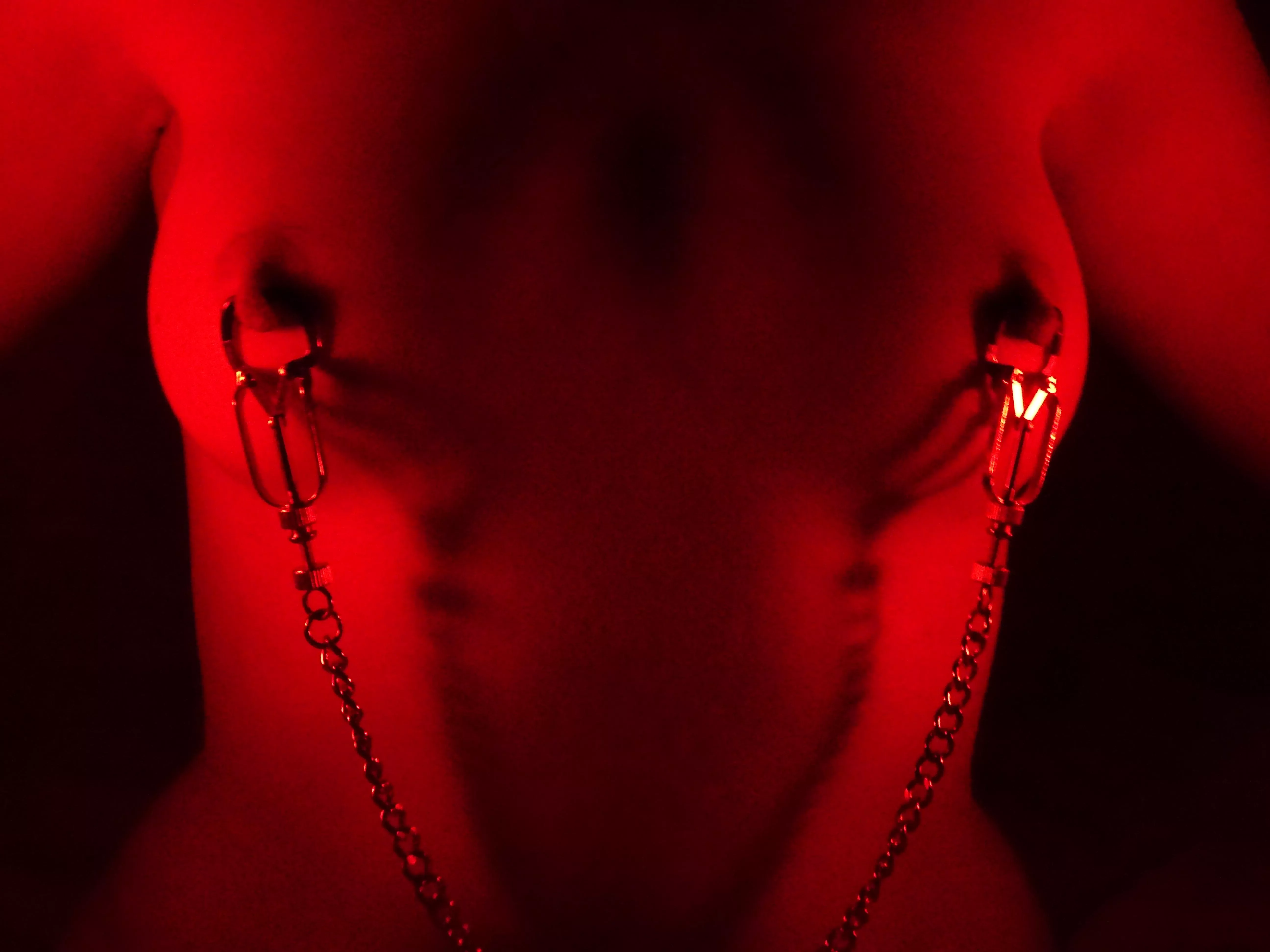 Spooky season is here. And my nipple clamps too. [F] posted by irenymphet