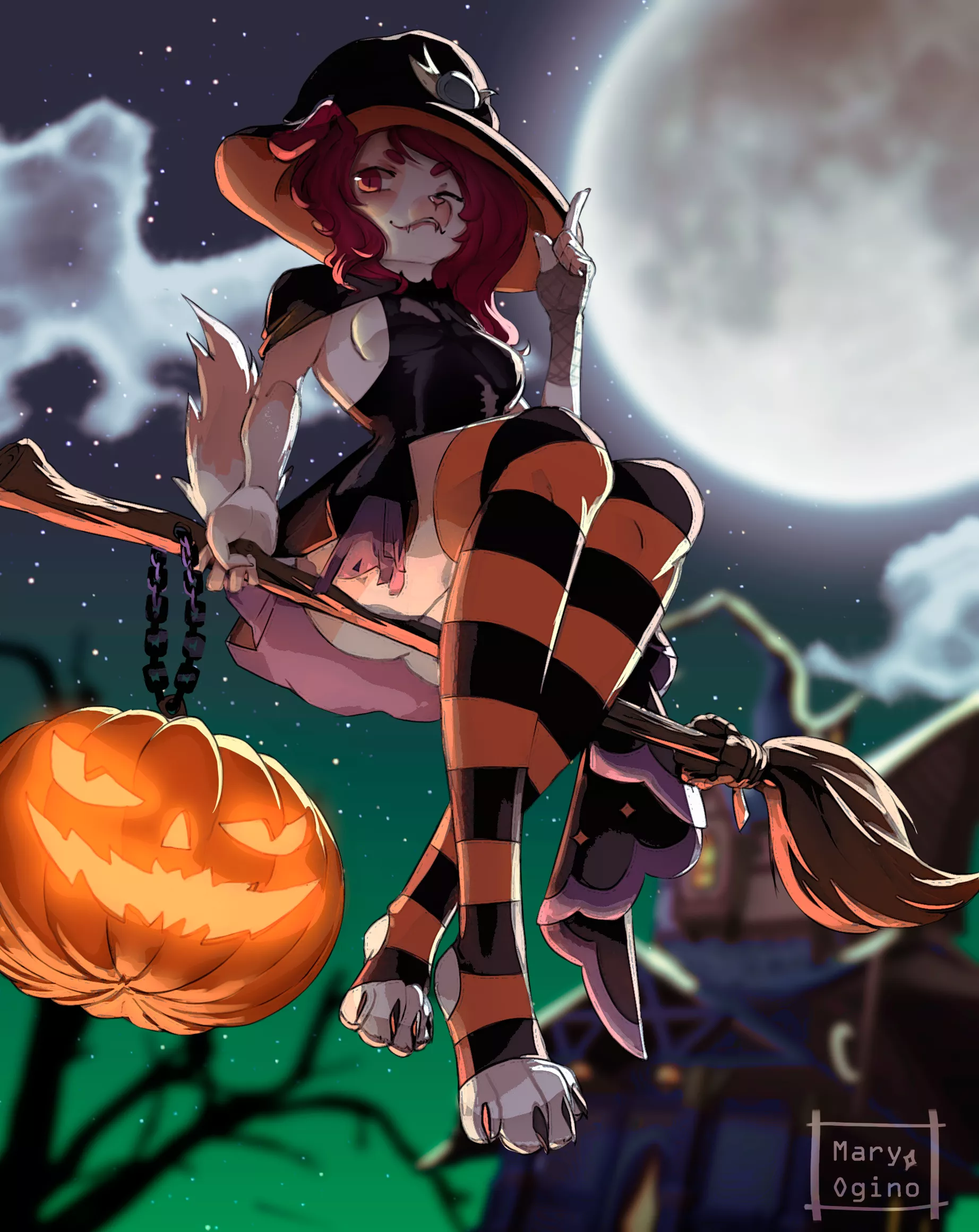 Spooky time 🎃 [Art by me: @ogino_mary on twitter] (YCH Available) posted by MaryOgino