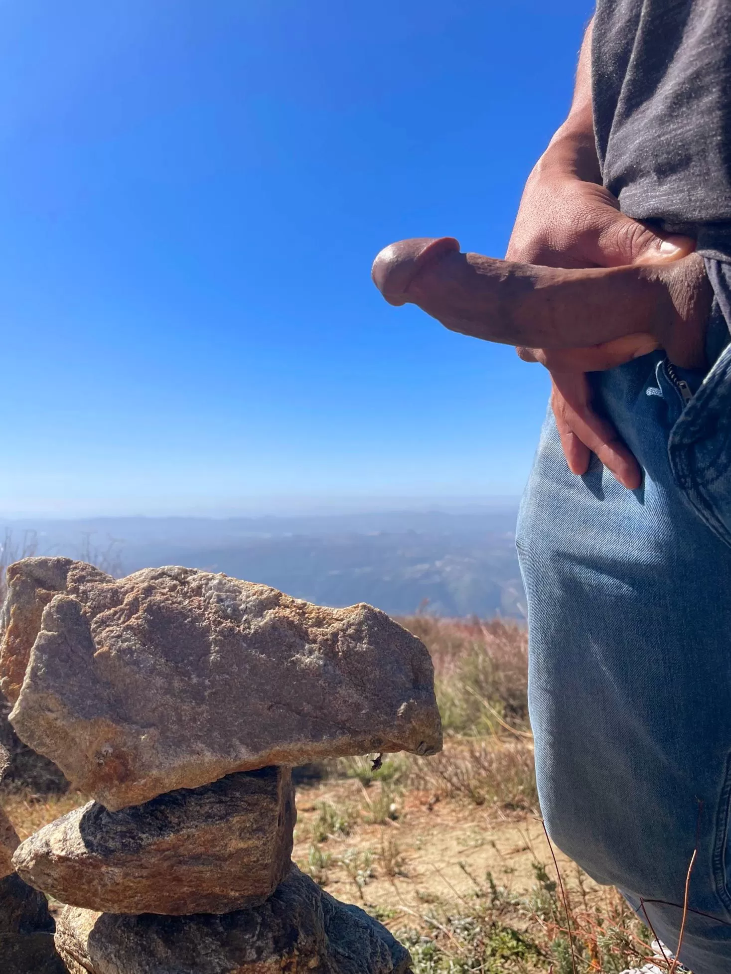 Stacking rocks and flashing cock. posted by Phlip037