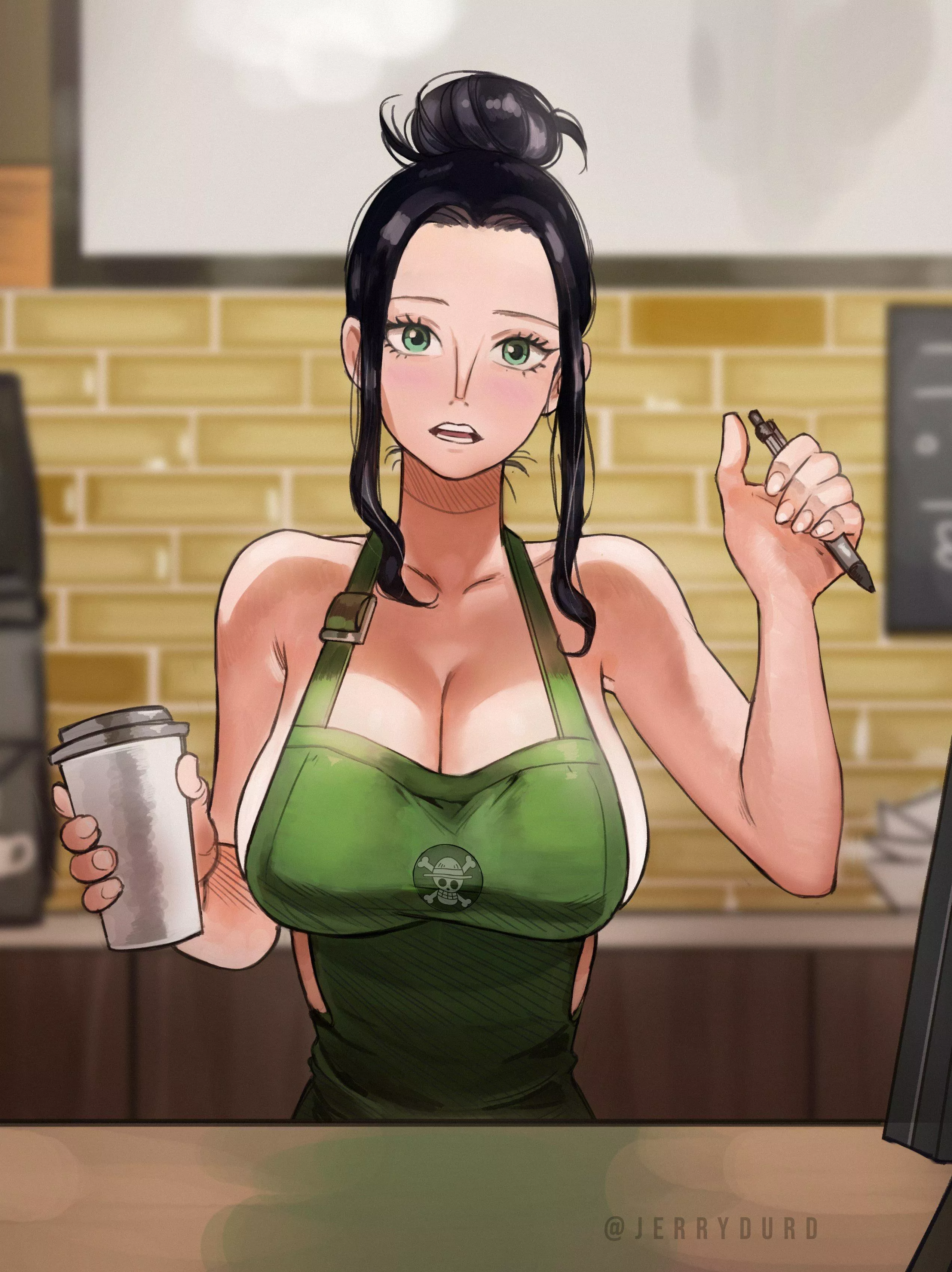 Starbucks Barista Nico Robin (joy boy) [One Piece] posted by MeDahMann