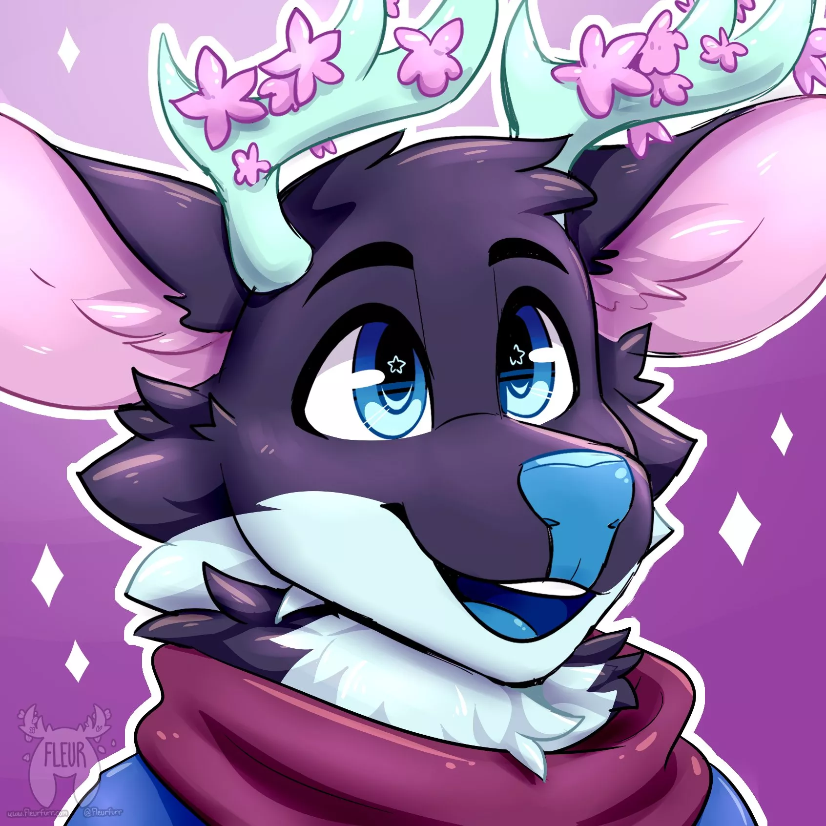 Starry eyed Deer~ (Art by me @fleurfurr on Twitter!) posted by Fleurfurr