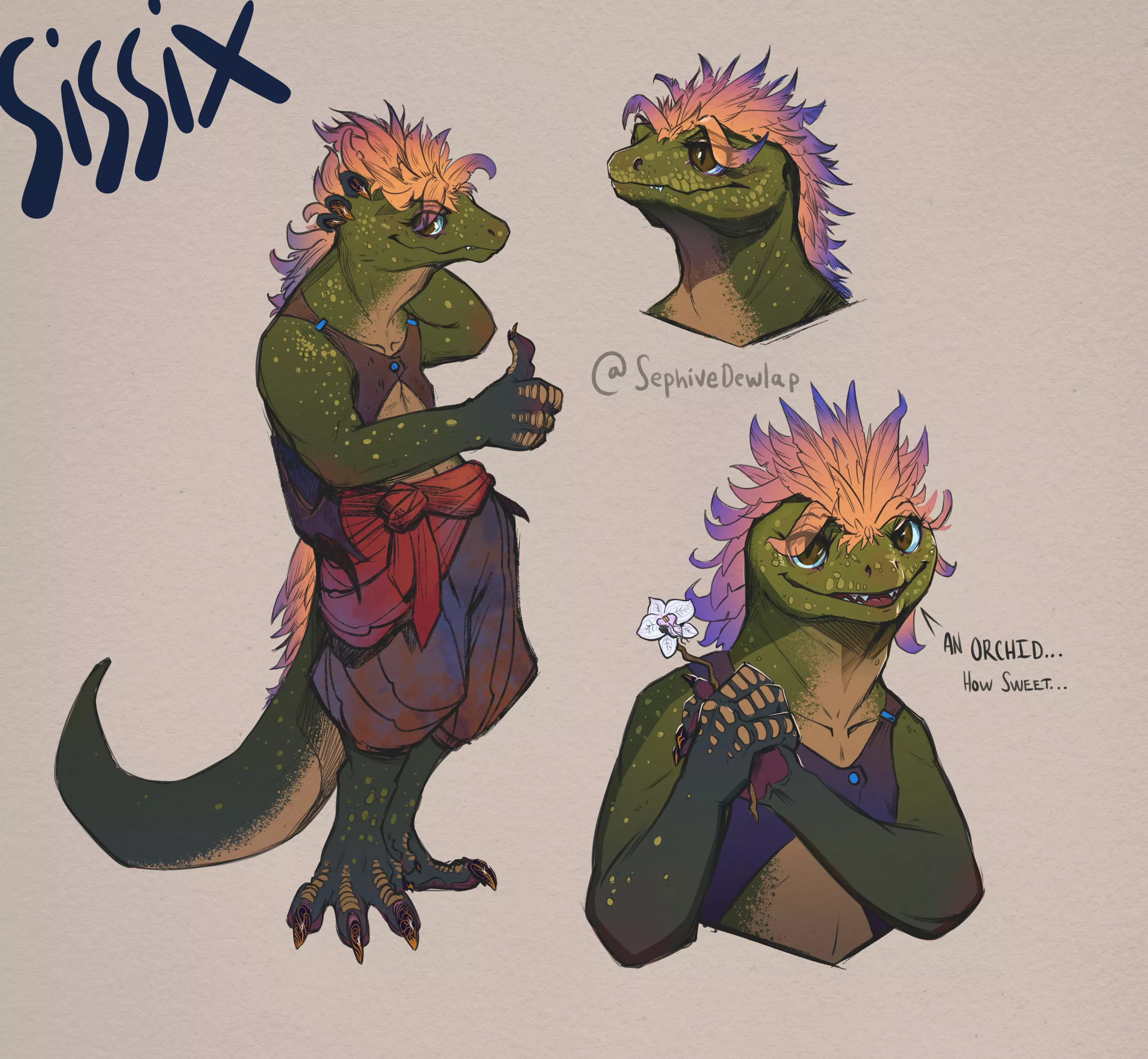 Started reading the Wayfarers scifi series and knew I had to draw fanart of Sissix, a friendly space lizard. posted by Sephive