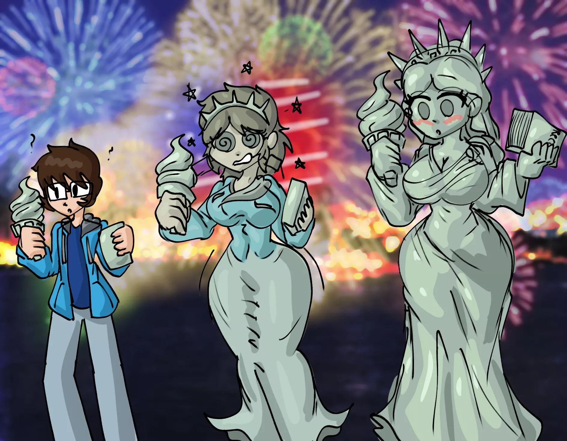 Statue of Liberty tg tf (MTF, Inanimate[?]) by SquirmsDWorms posted by Princess_Viola