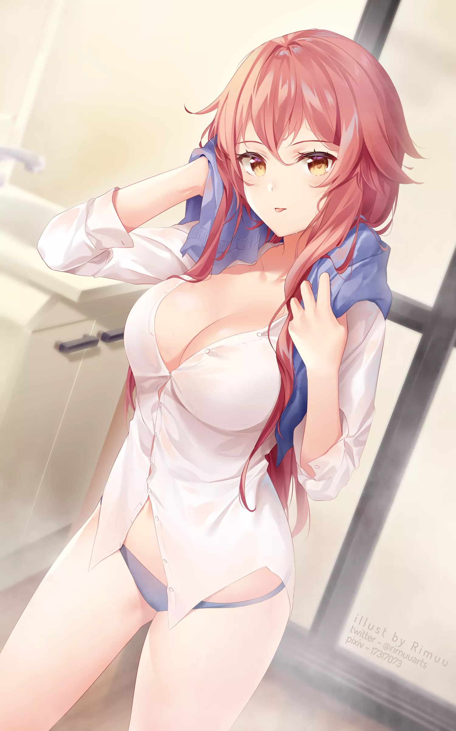 Steam and towel around neck (rimuu) [Original] posted by elegantloveglimmer