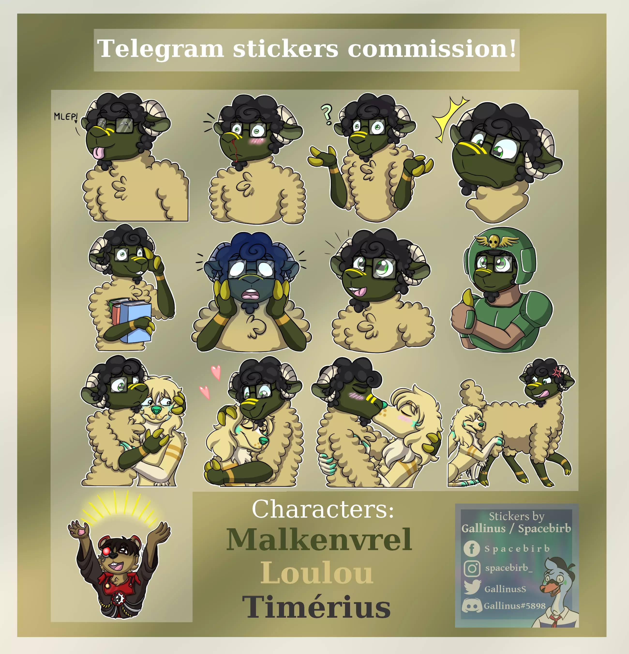 Stickers commissions - Malkenvrel posted by Galliina