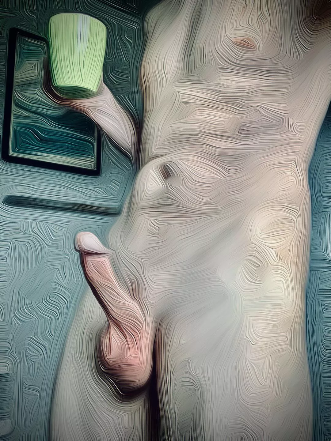 Stiff coffee. Me. Digital oil on canvas. posted by Your_Nerdy_Bull