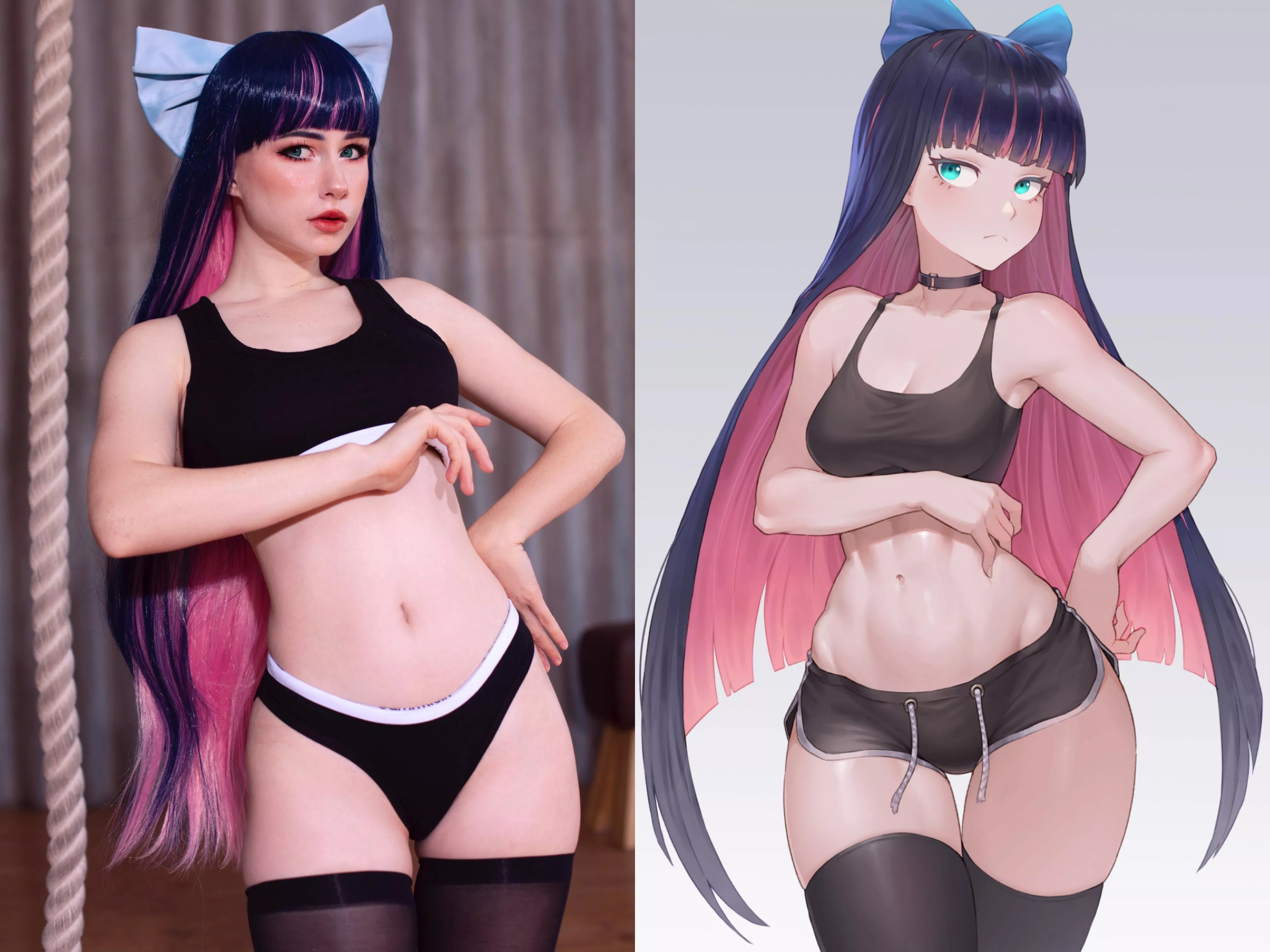 Stocking cosplay by likeassassin (art by cheshirrrrrko) posted by likeassassin