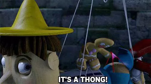 Straight male but I have worn panties since I was a boy and I have always wondered why I have such a fetish like that.. then I remember things like this scene from Shrek where Pinocchio is wearing a womenâ€™s thong and I think subconsciously itâ€™s thing posted by panty42069