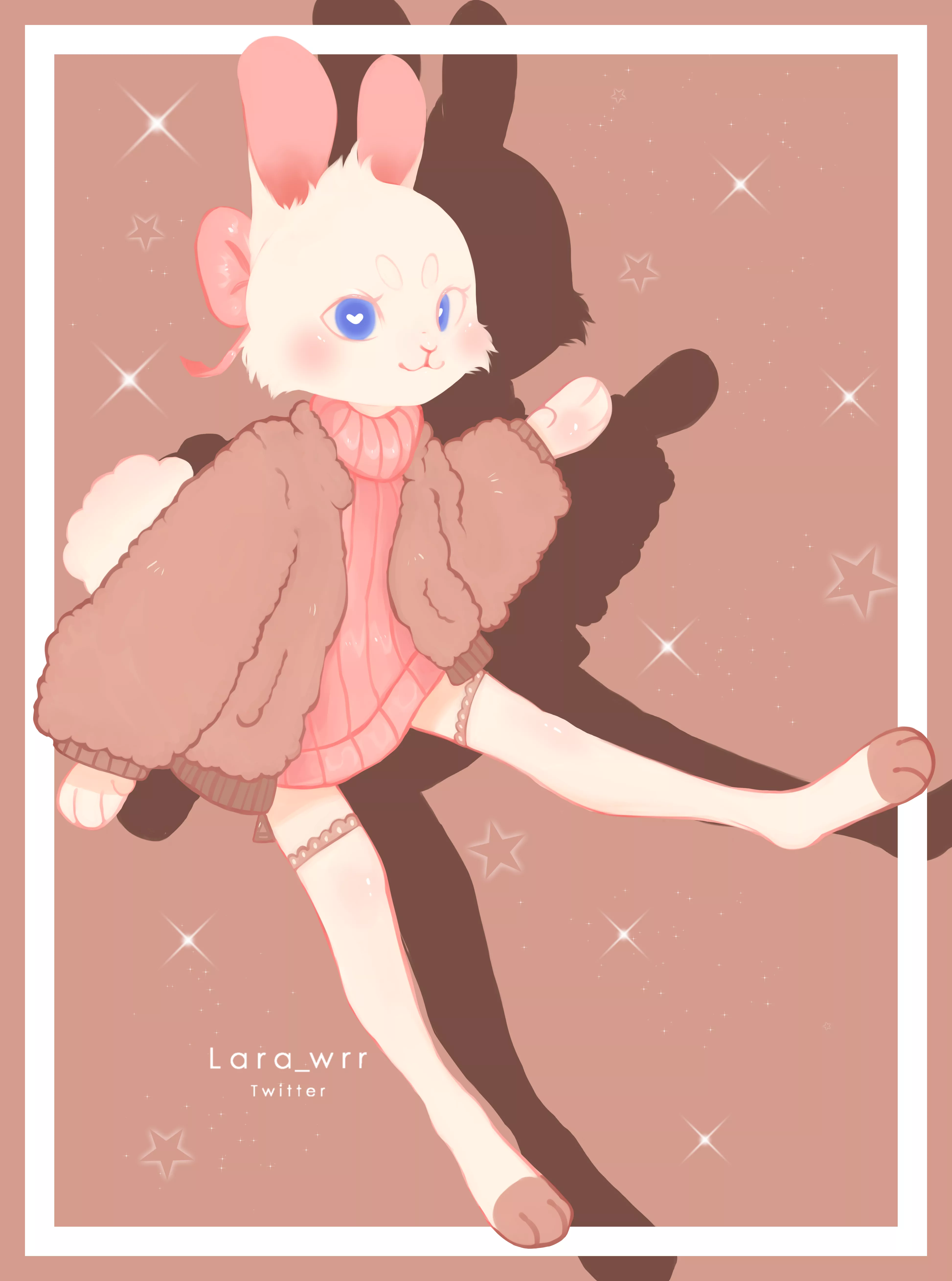 Stylish bnuy 🎀🐰 [Art by me Lara_wrr on Twitter] posted by Lara_wrr