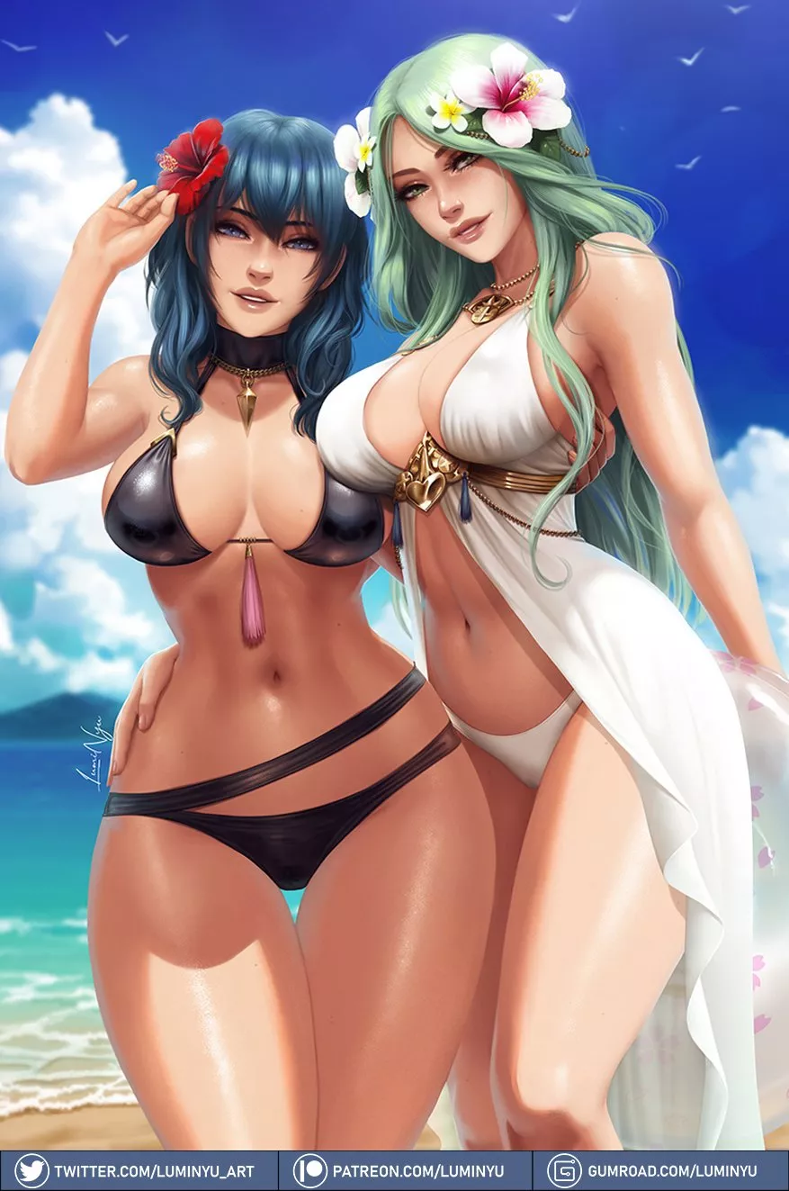 Summer Rhea & Byleth (LumiNyu) [Fire Emblem] posted by Kuro-Oji