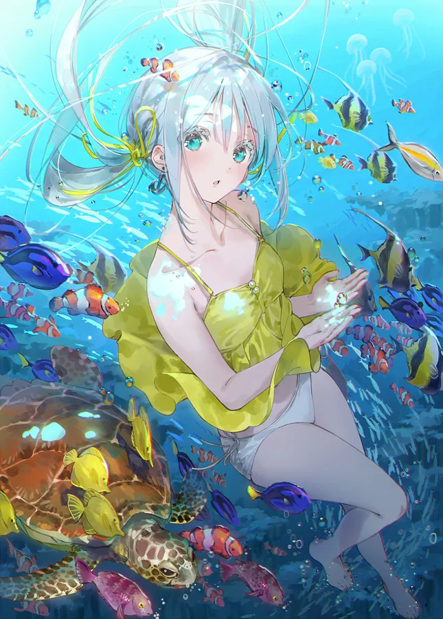 sunlight filtering through the sea by DSマイル [Original] posted by _Eltanin_