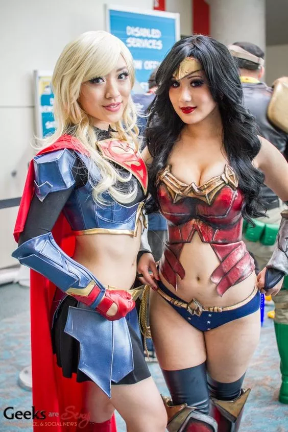 Supergirl (Stella Chuu) and Wonder Woman (Chubear Cosplay) - SDCC 2014 posted by Corporate_Colonist