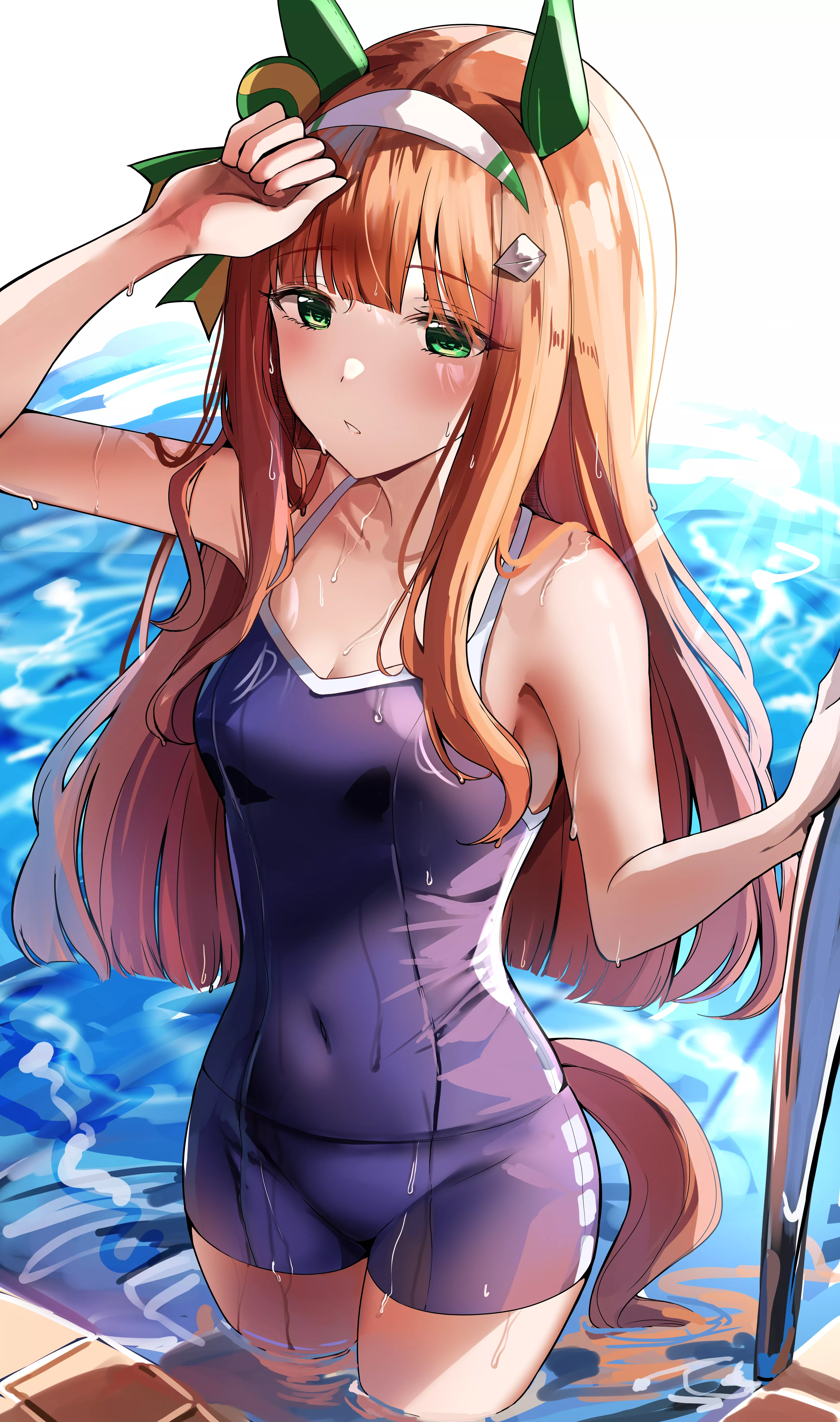 Suzuka in the pool. [Umamusume] posted by chilidirigible