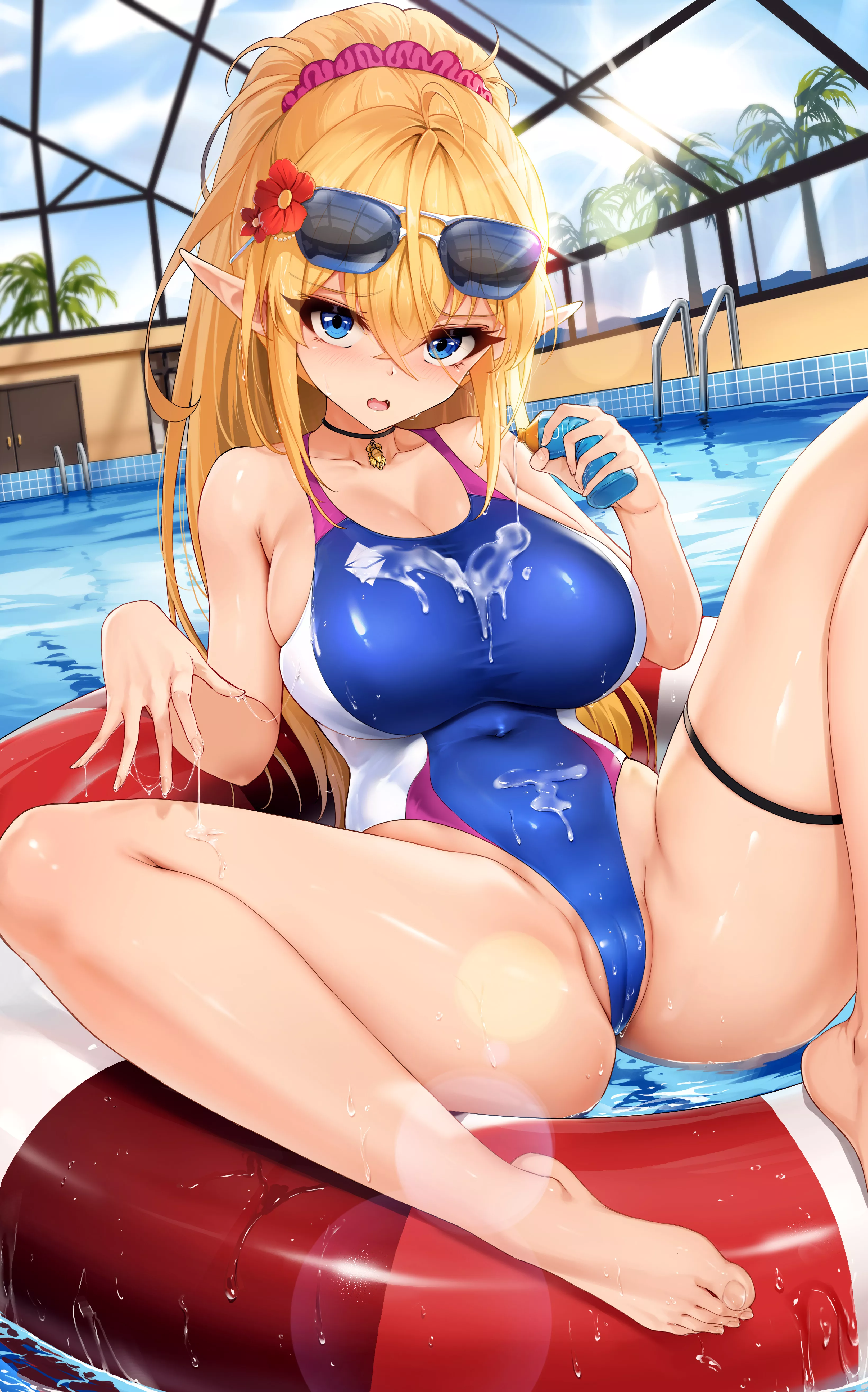 Swimsuit Ruri Putting On Oil In The Pool (Niliu Chahui) [Original] posted by sequence_string