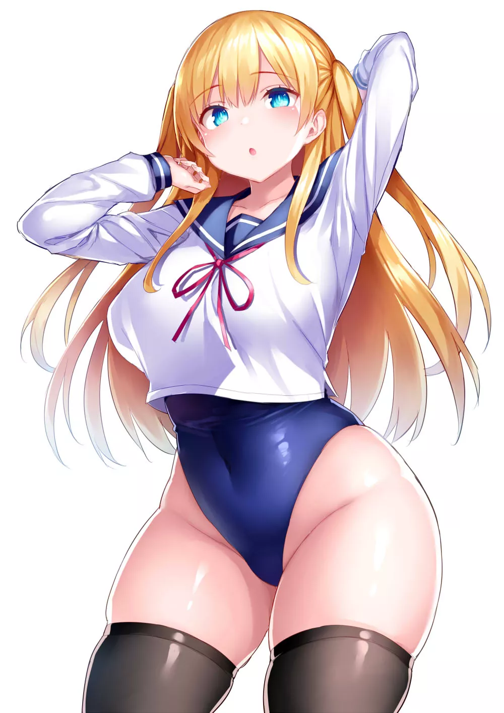 Swimsuit Under Her Uniform (Tsukumiya Amane) [Original] posted by sequence_string