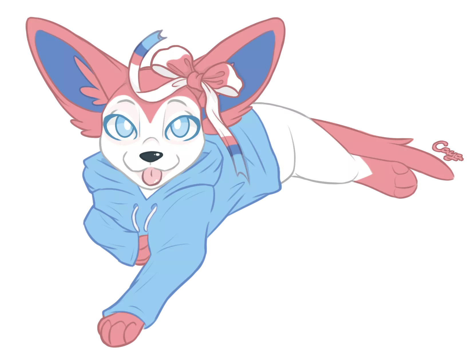 Sylveon i made as a commission. In a hoodie! ^^ posted by Coffee-fox