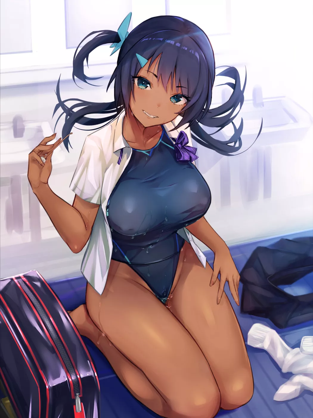 Tan And Wet Swimmer Girl Wanting you To Rest (Mappaninatta) [Original] posted by sequence_string