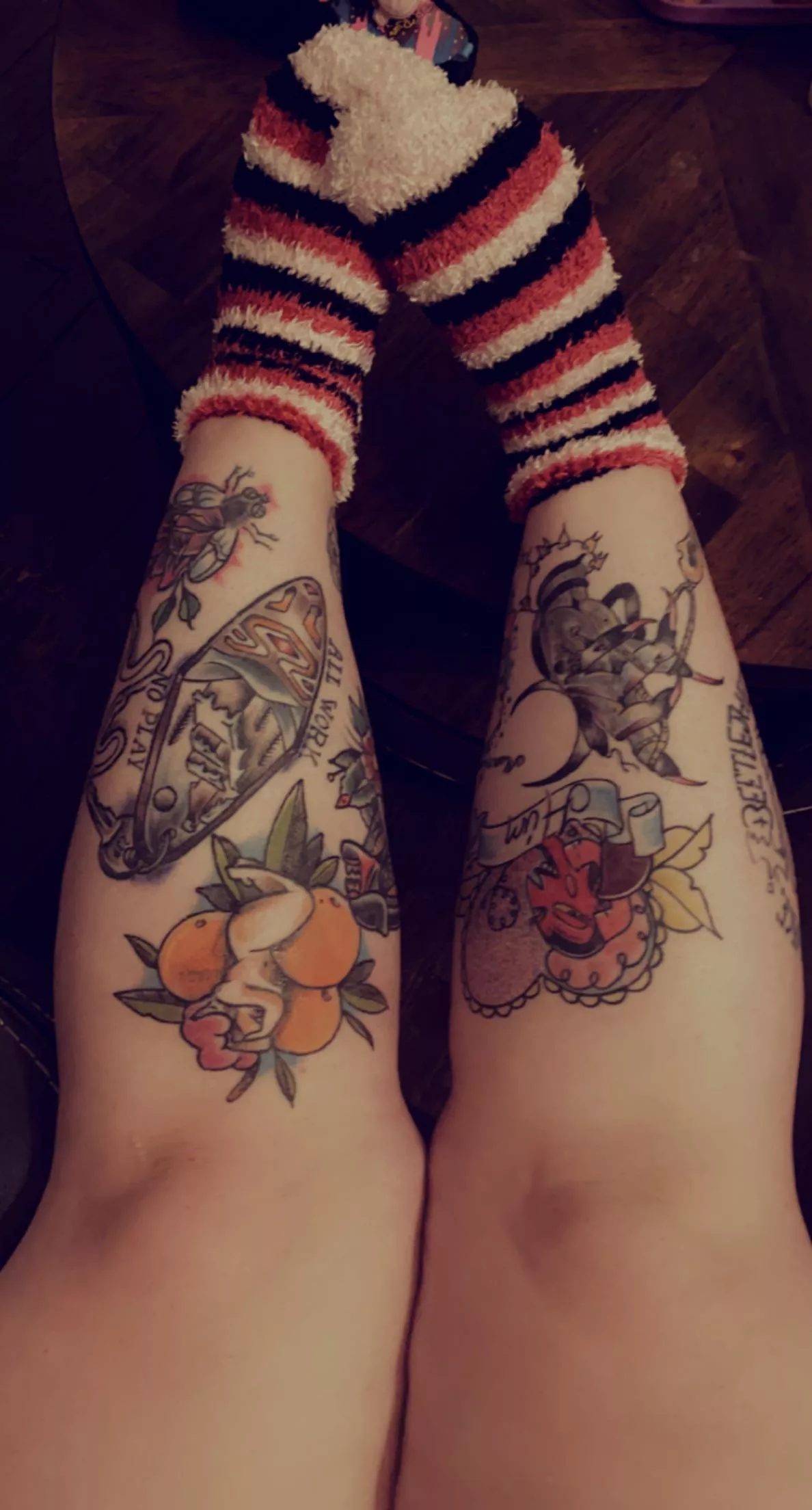 Tattoos and socked feet 💖 posted by pandora_xXx