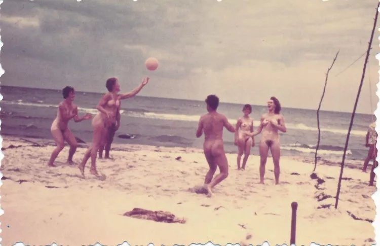 Team playing volleyball in 1960s DDR. posted by NaturistPictures