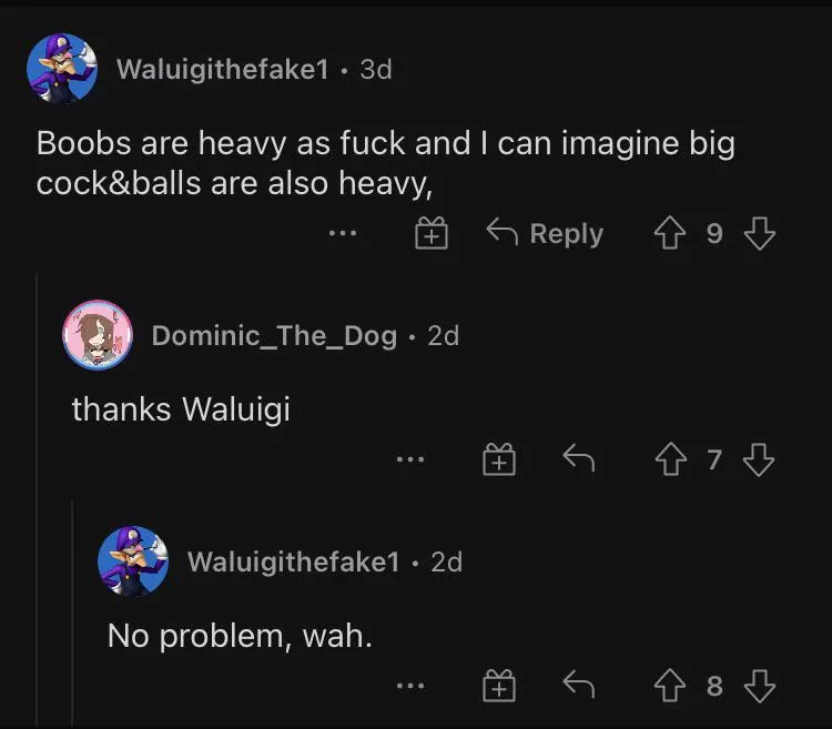 thanks waluigi posted by HotNuggies420