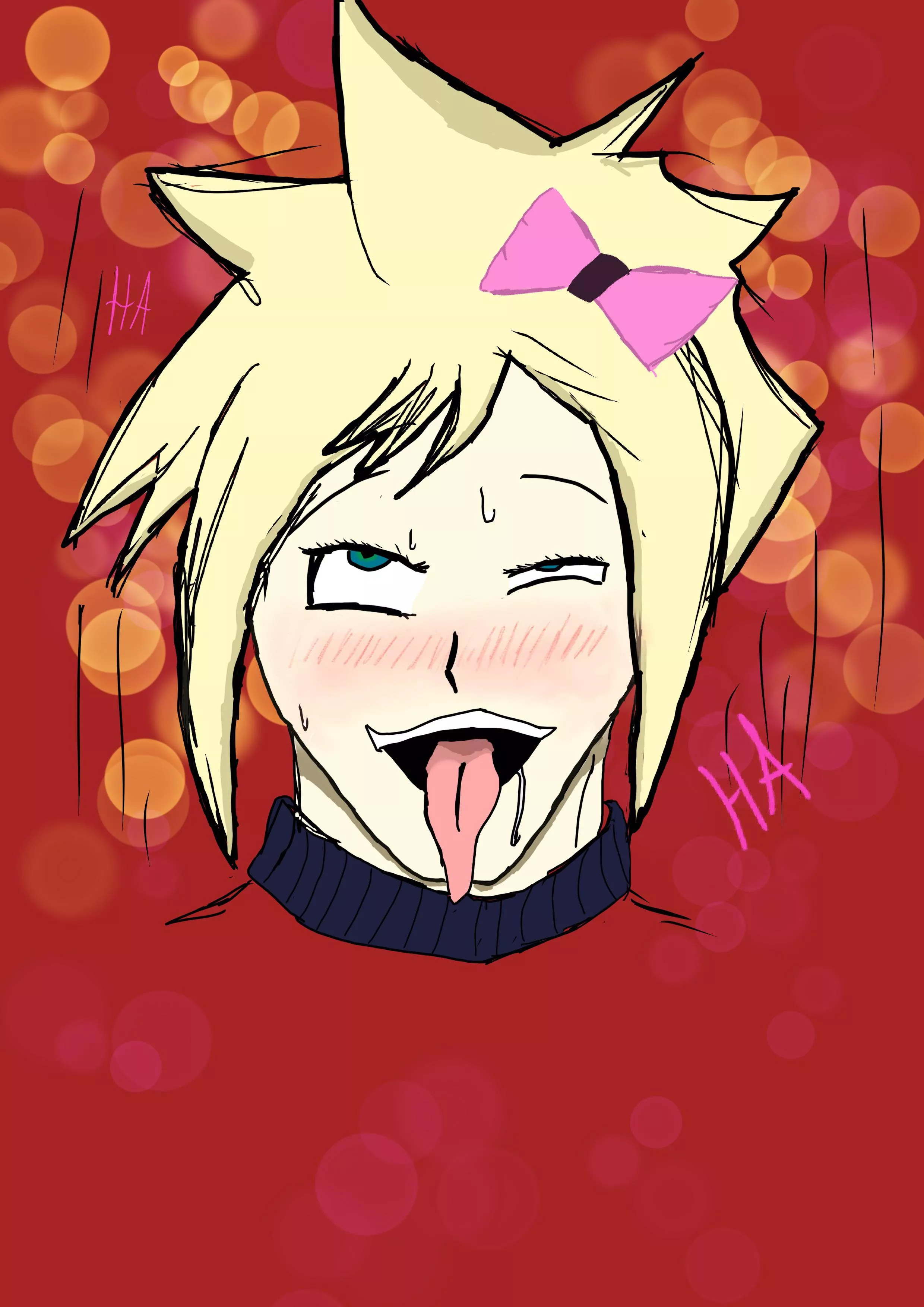 That moment when you and a friend take a meme too far and draw femboy cloud ahegao (hers is much better but she isn’t done yet) posted by Jotaro_Kujo_69