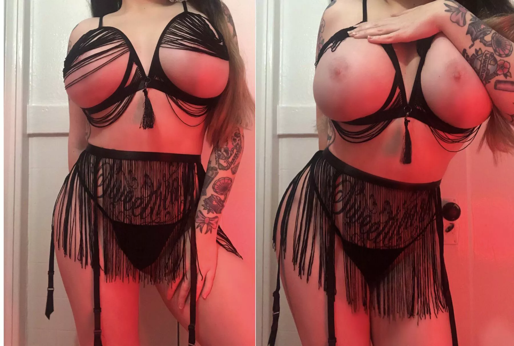 The lingerie is too small to handle my tits but I kinda like that☺️ posted by Dolliaxxx