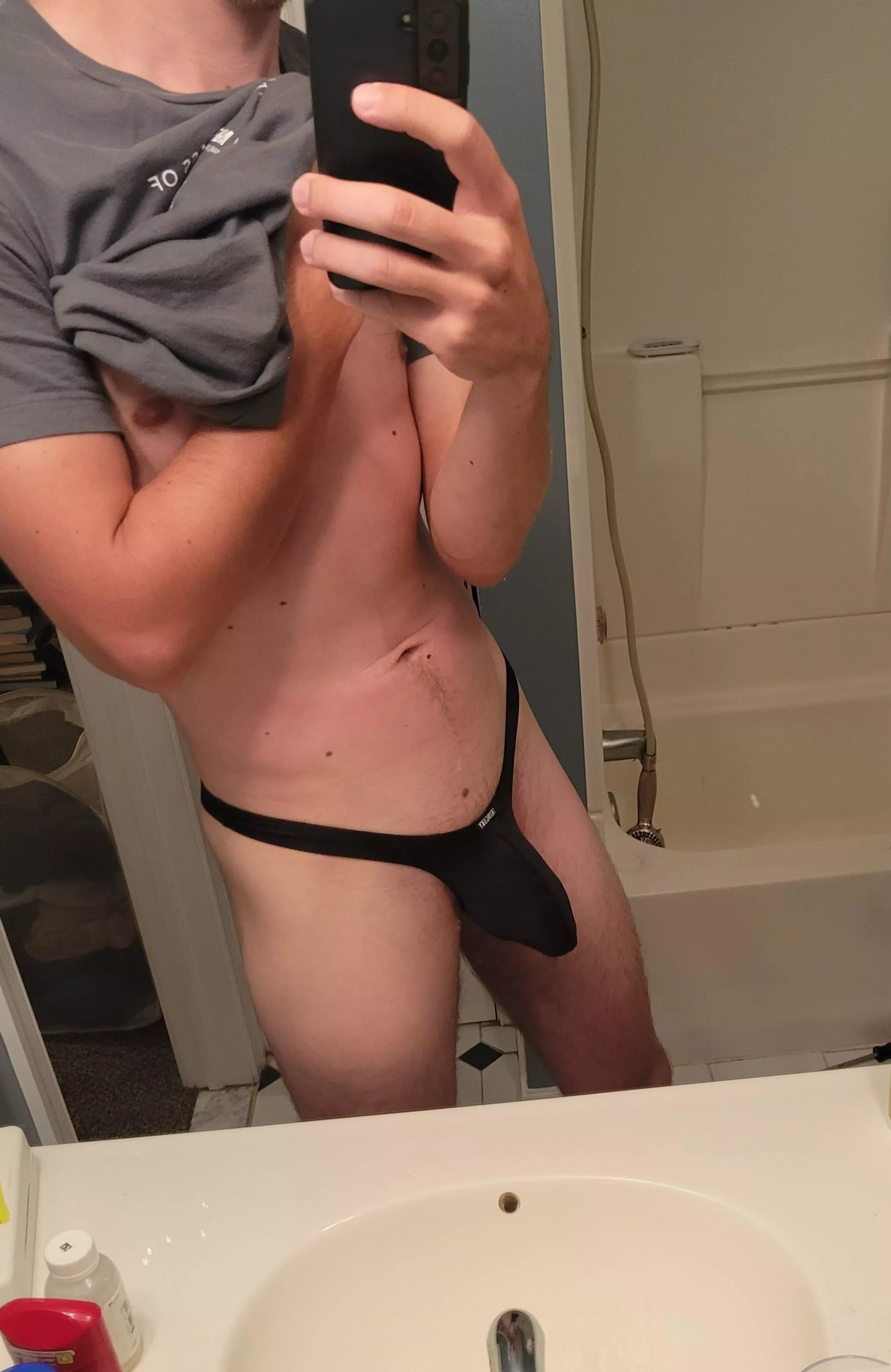 The number of you who like guys in thongs is low, but never zero posted by Zoom158