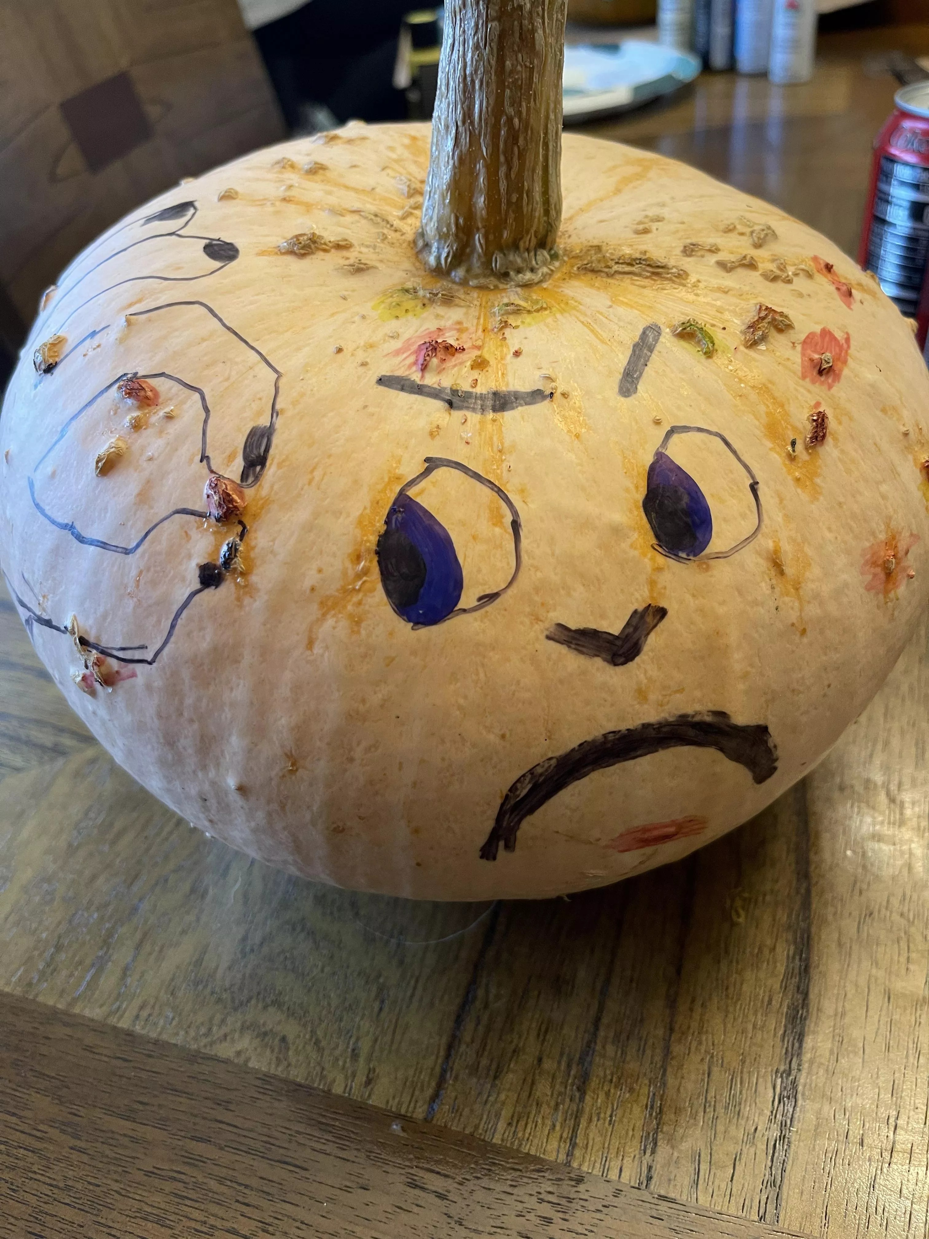 The only rational decoration for a pumpkin with so many lumps and bumps…. posted by lecremepuff