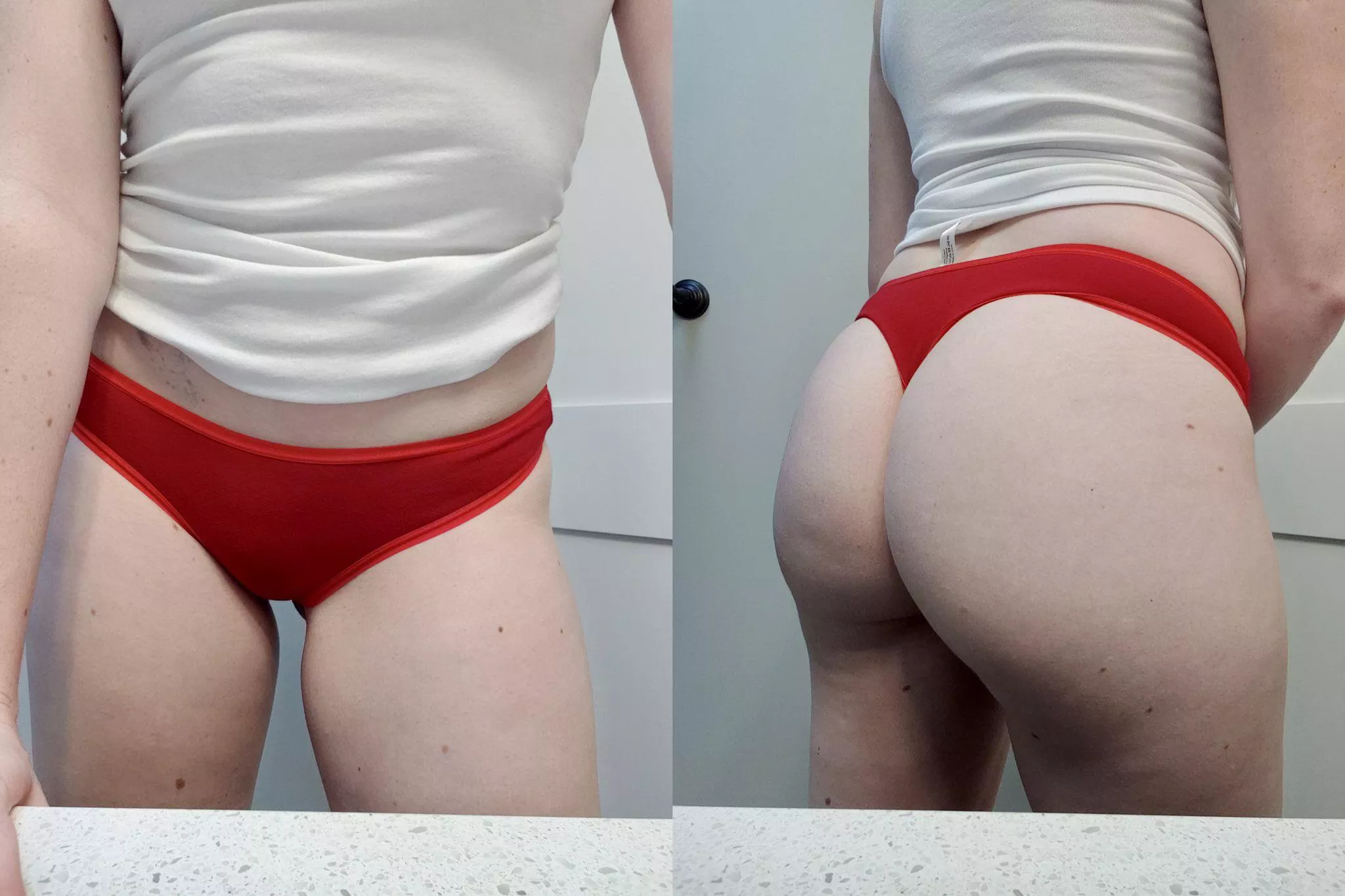 the red thong makes my cheeks pop 🍑 posted by kristiesbooty