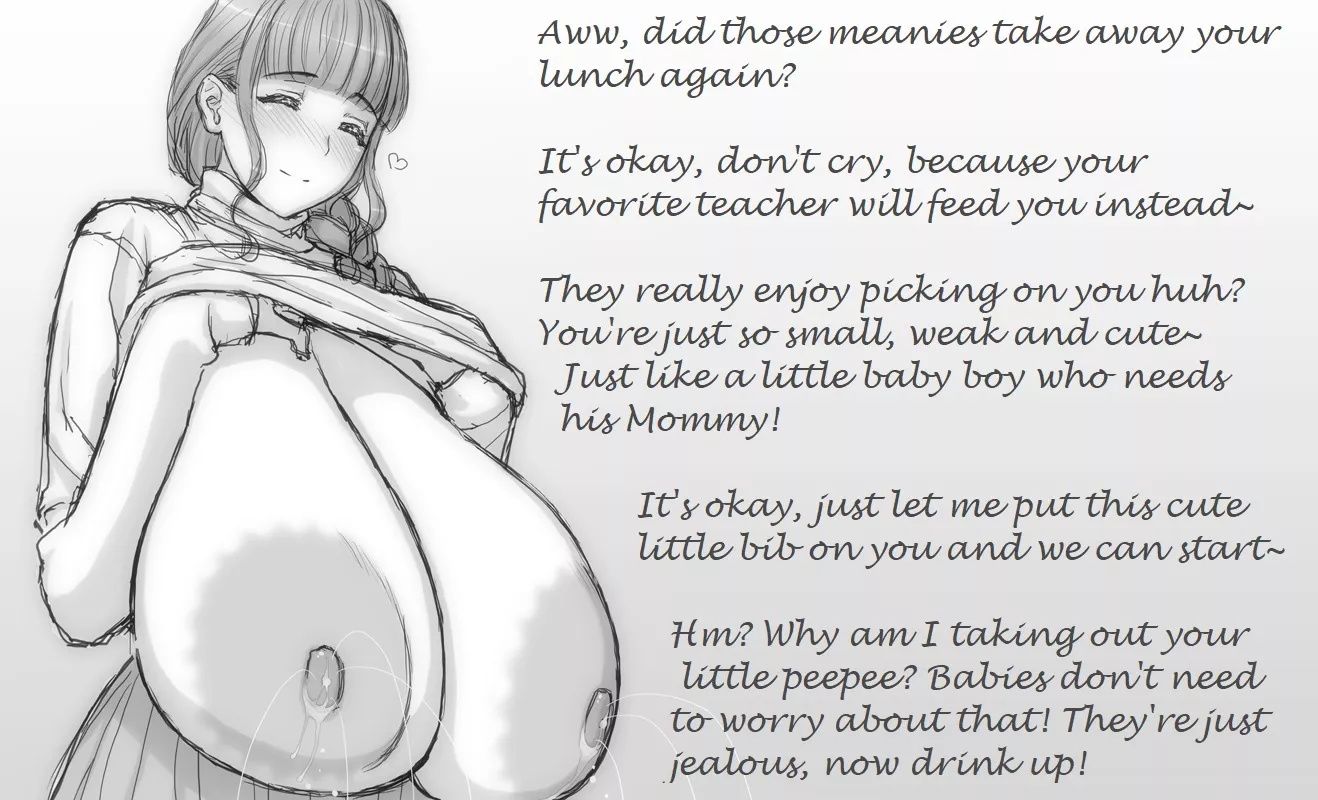 The teacher found out that that you were the prime victim of the bullies, you didn't expect that she'd join them in her own way! [Lactation] [Breastfeeding] [School-setting] [Humiliation] posted by HighGuyonTrack